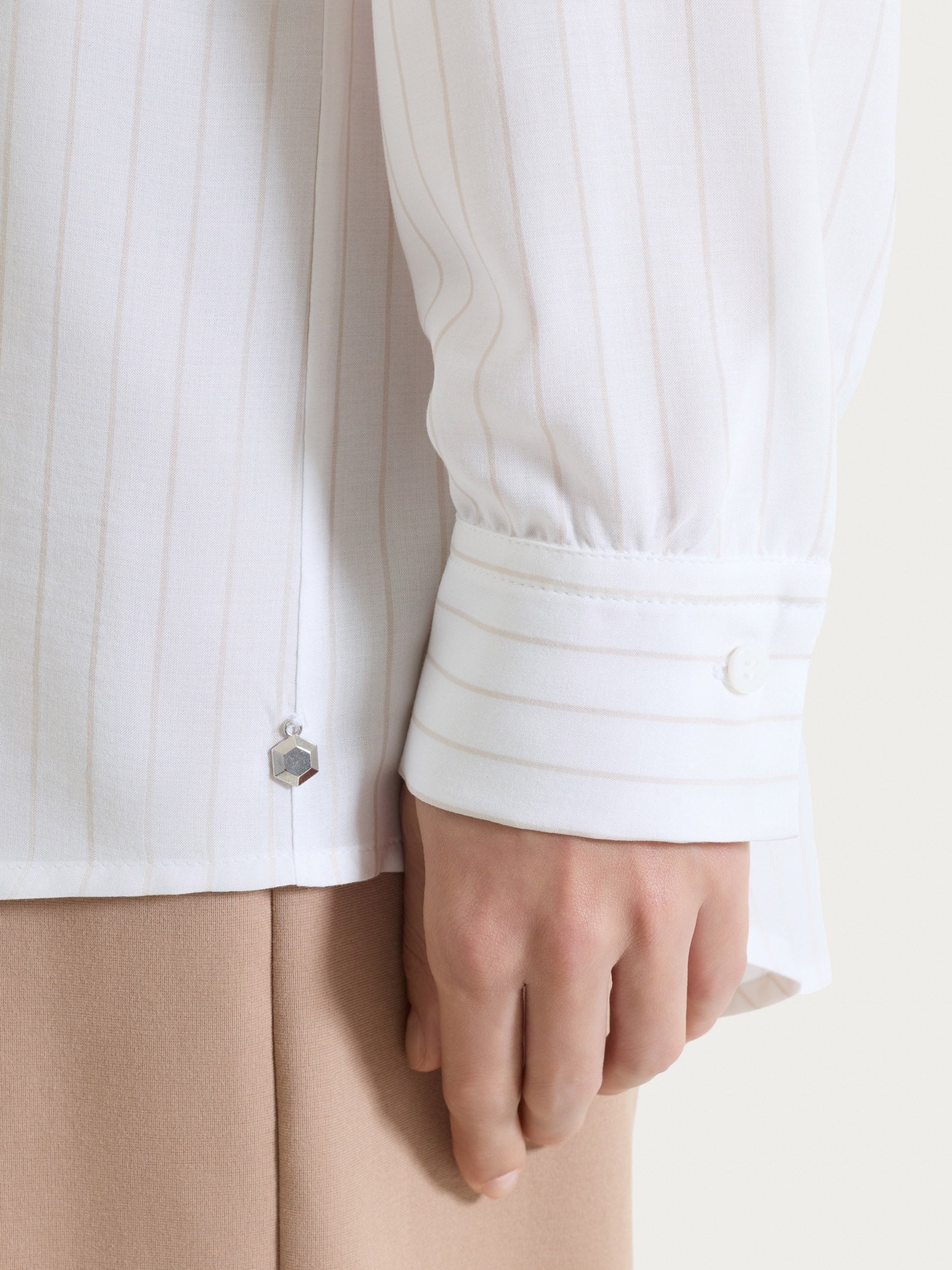 Ragno EcoSeta Camicia Righe Champignon manica lunga