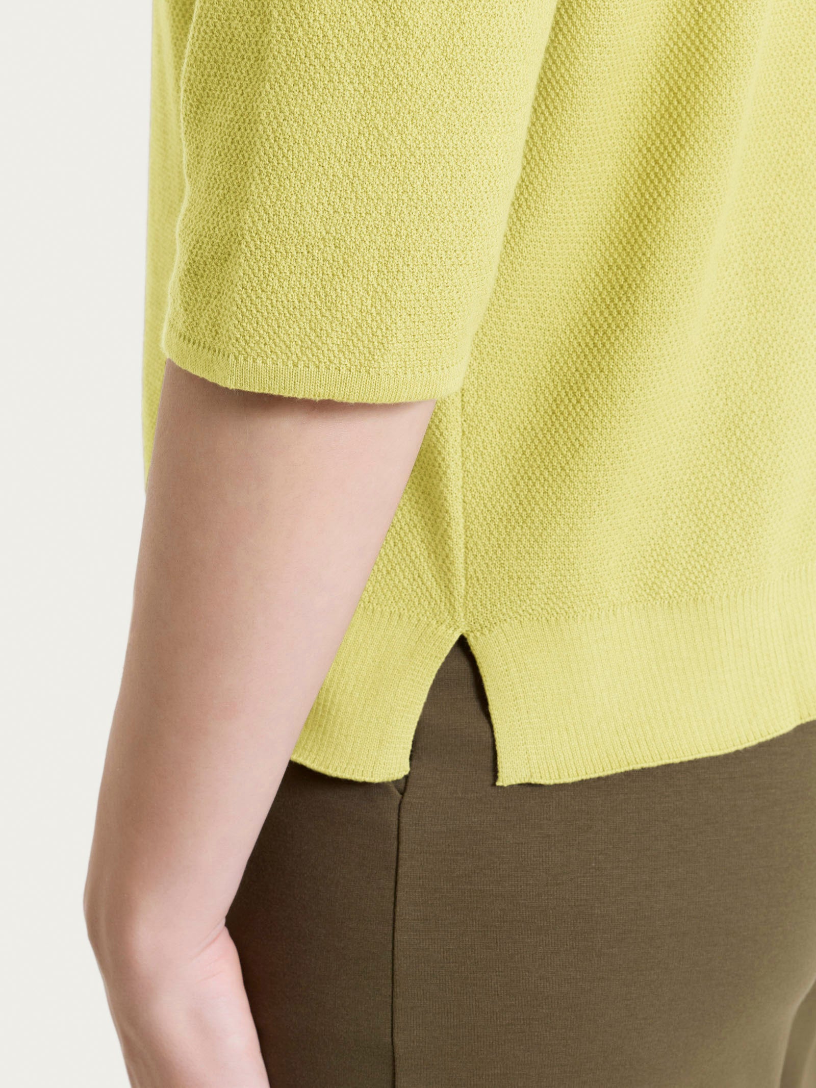 Ragno Puro Cotone maglia girocollo piquet acacia manica 3/4