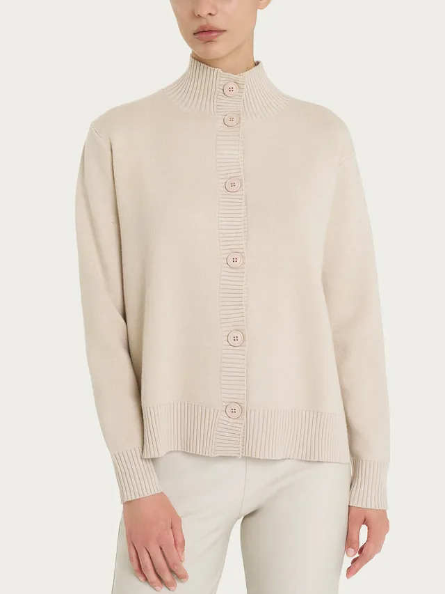 Ragno Four Seasons cardigan donna Champignon caldo morbido