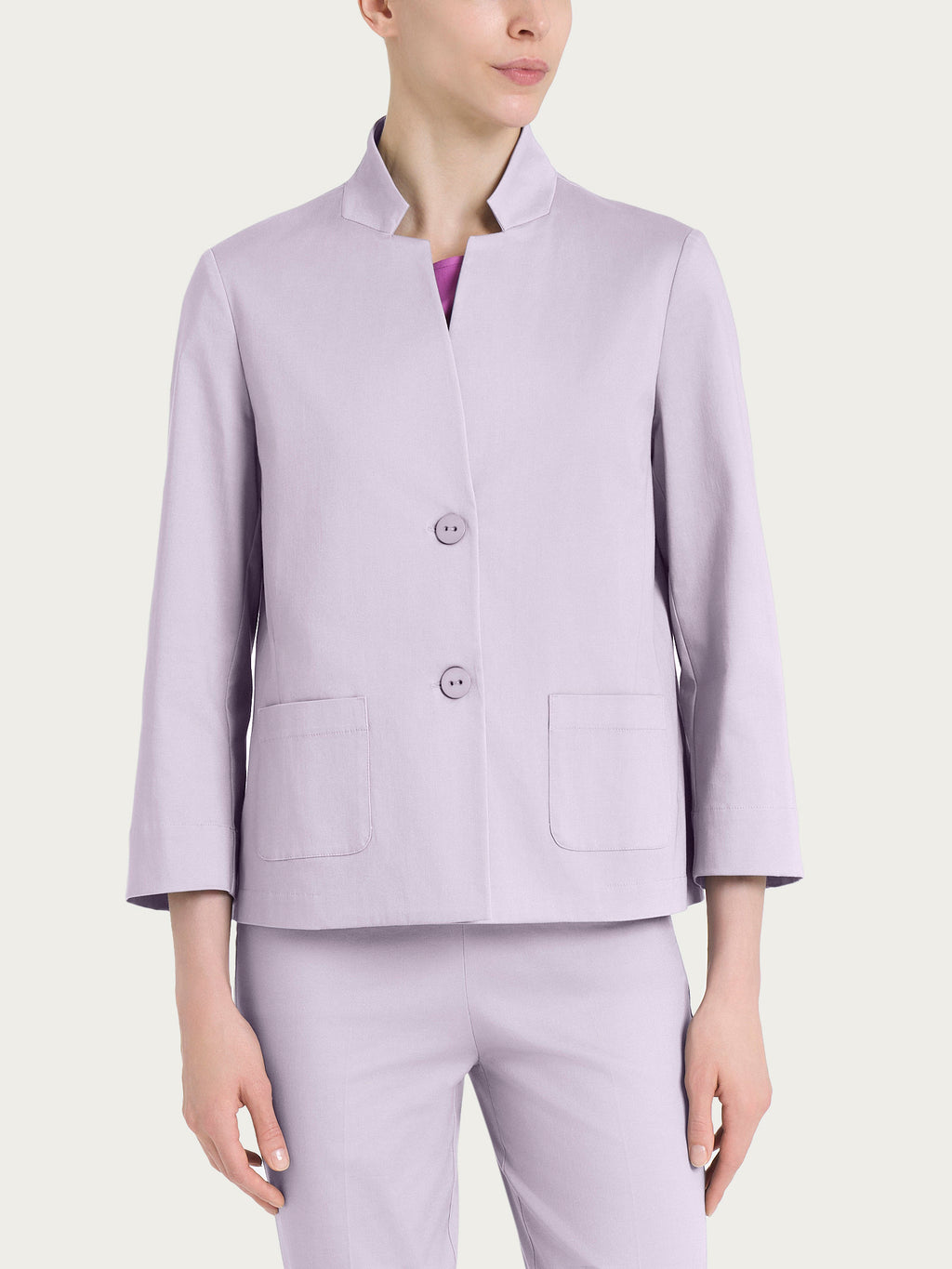 Ragno Satin Power Blazer Corto Thistle cotone satinato