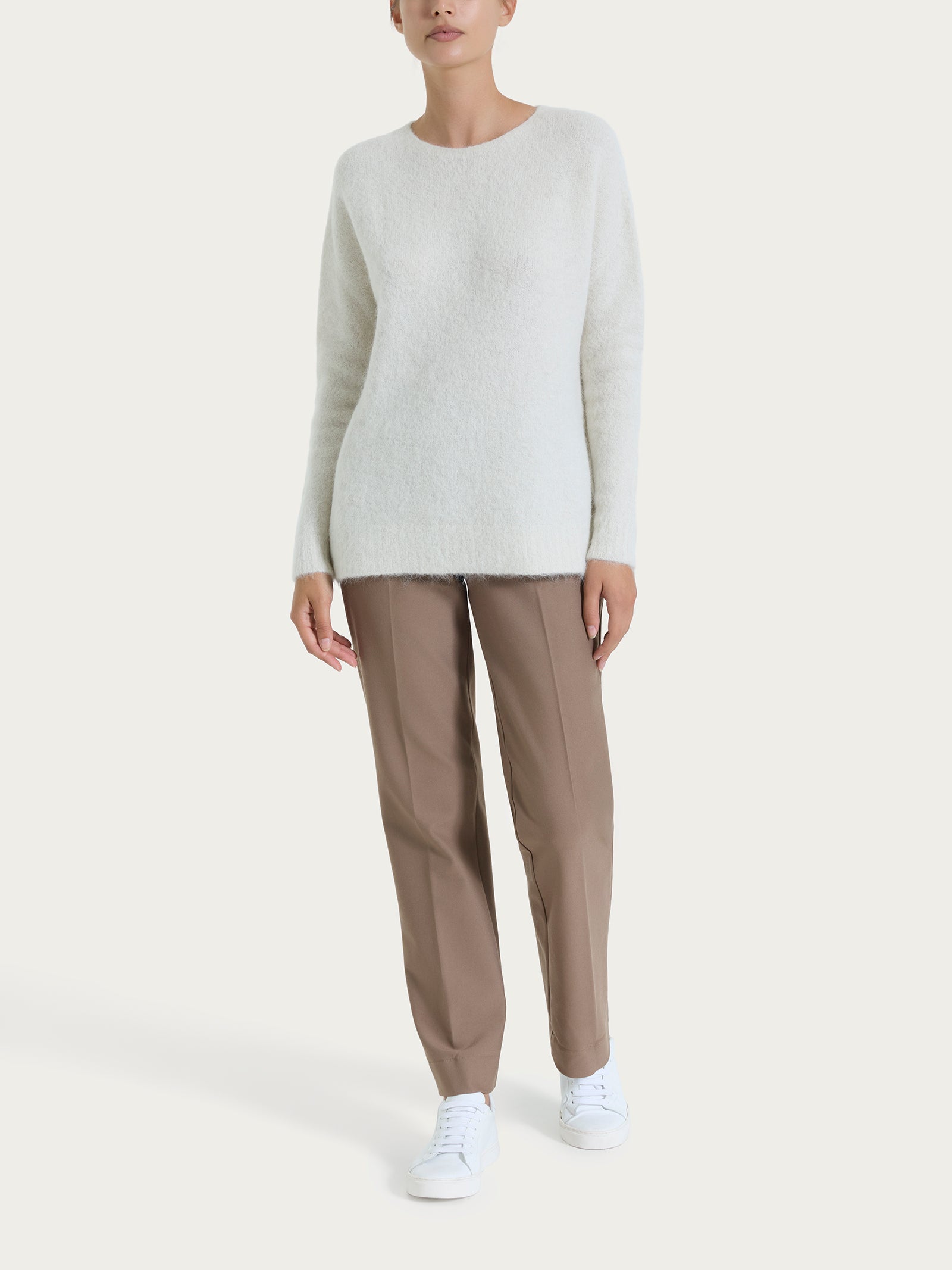 Ragno Maglia Girocollo Boxy Misto Alpaca Avorio calda