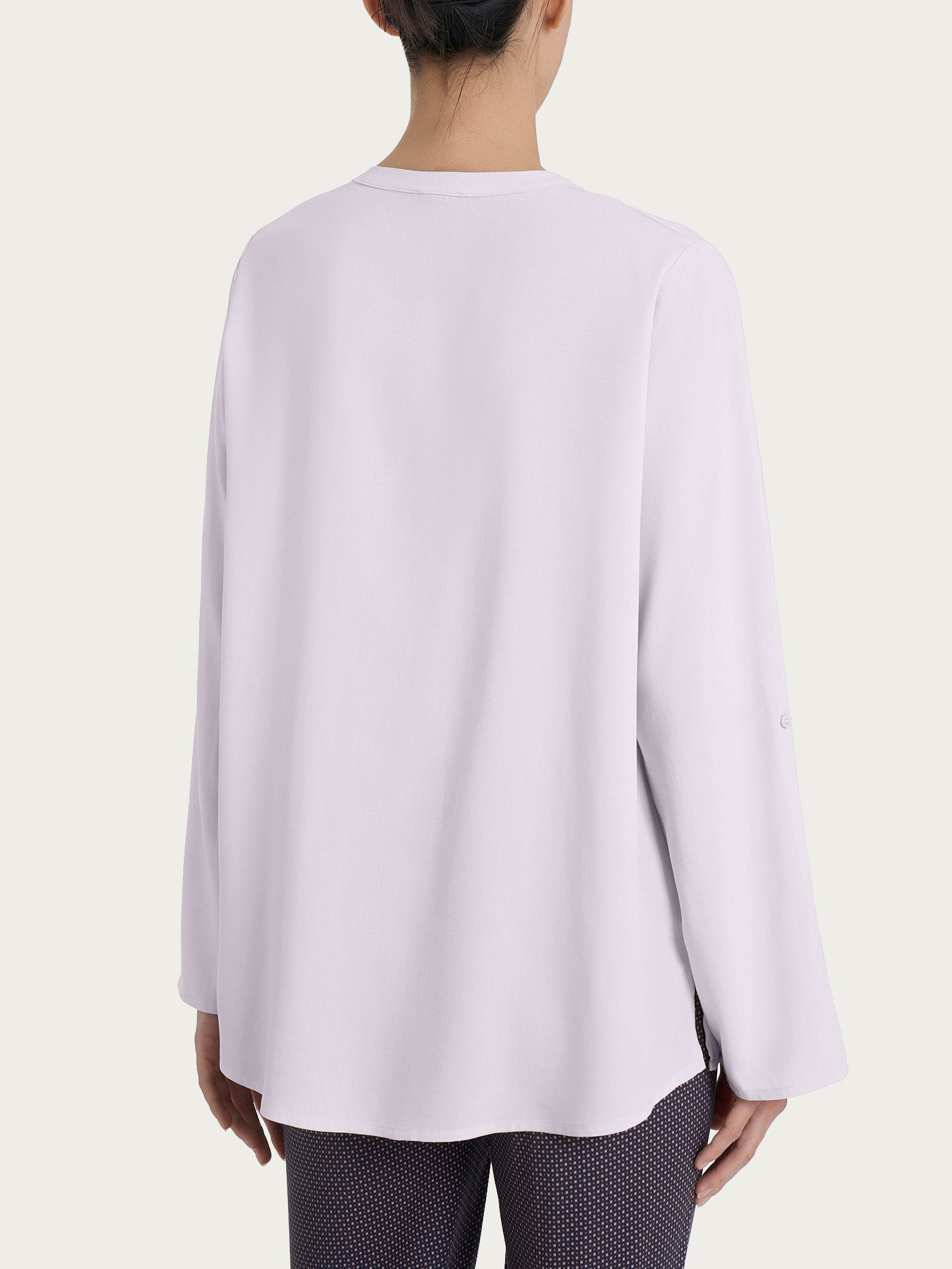 Ragno EcoSeta camicia donna rosa collo coreana viscosa