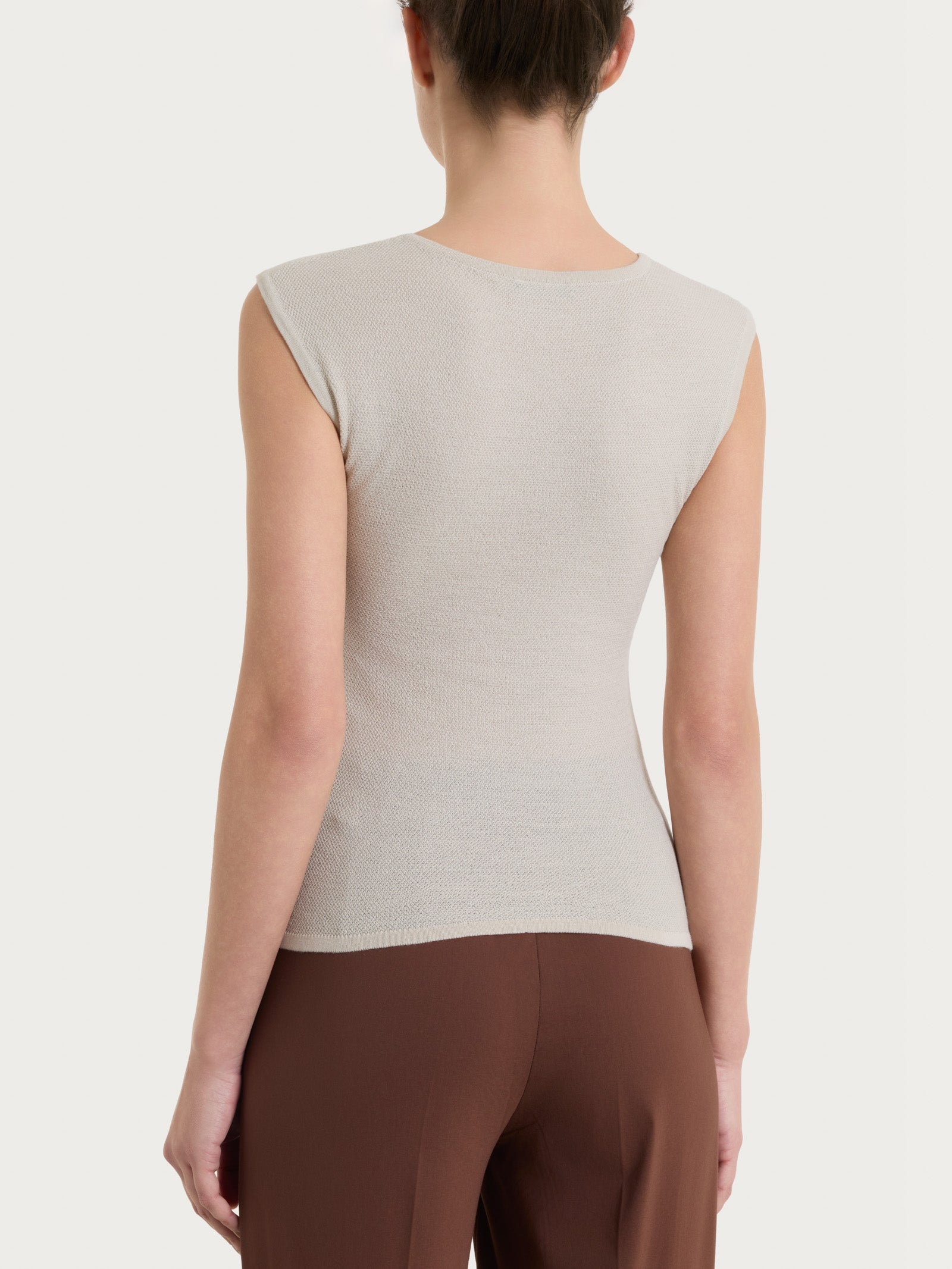 Ragno Puro Cotone Smanicato Piquet Champignon skinny