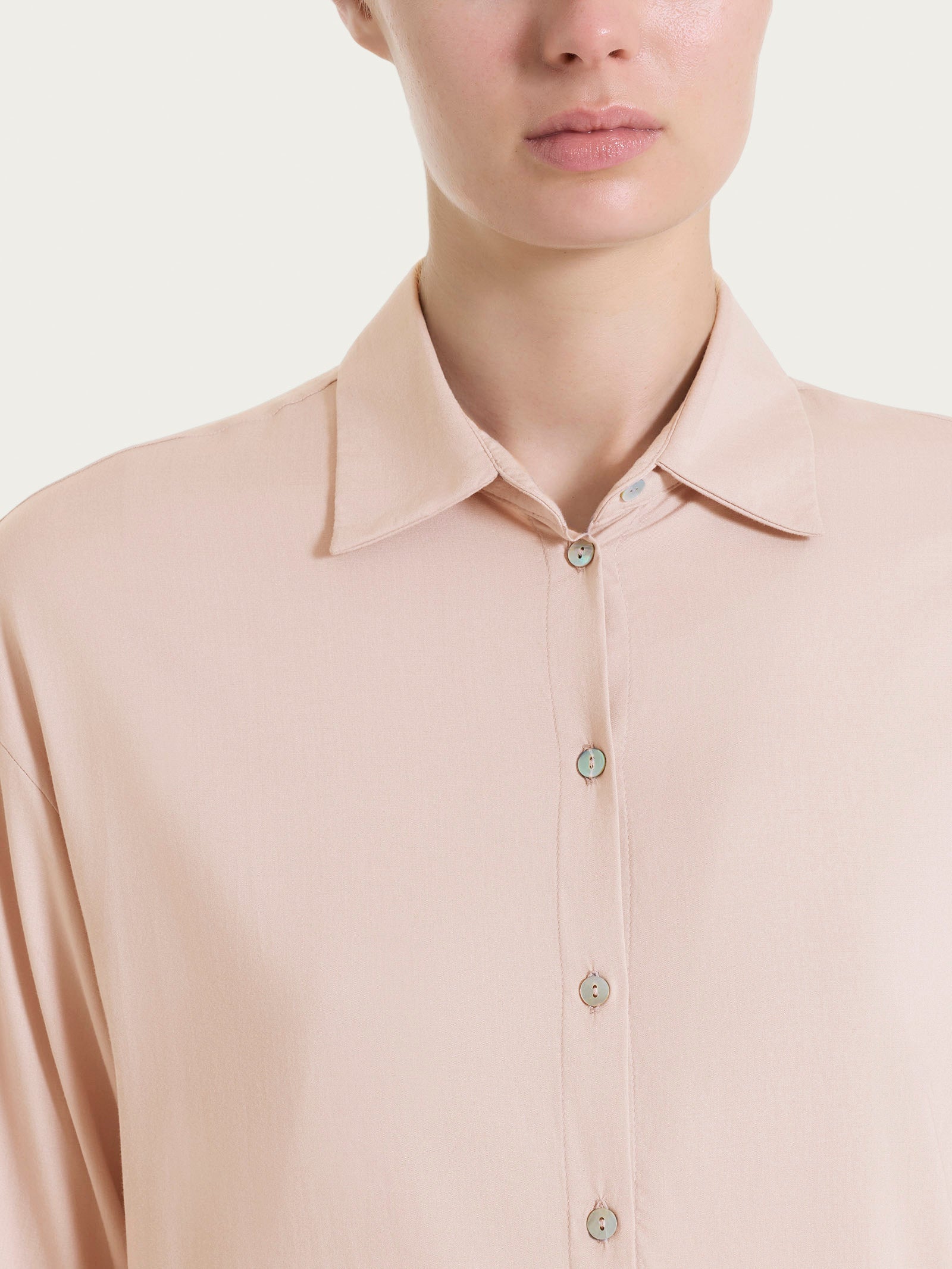 Ragno Camicia Voile Stretch 3/4 Cameo Rose