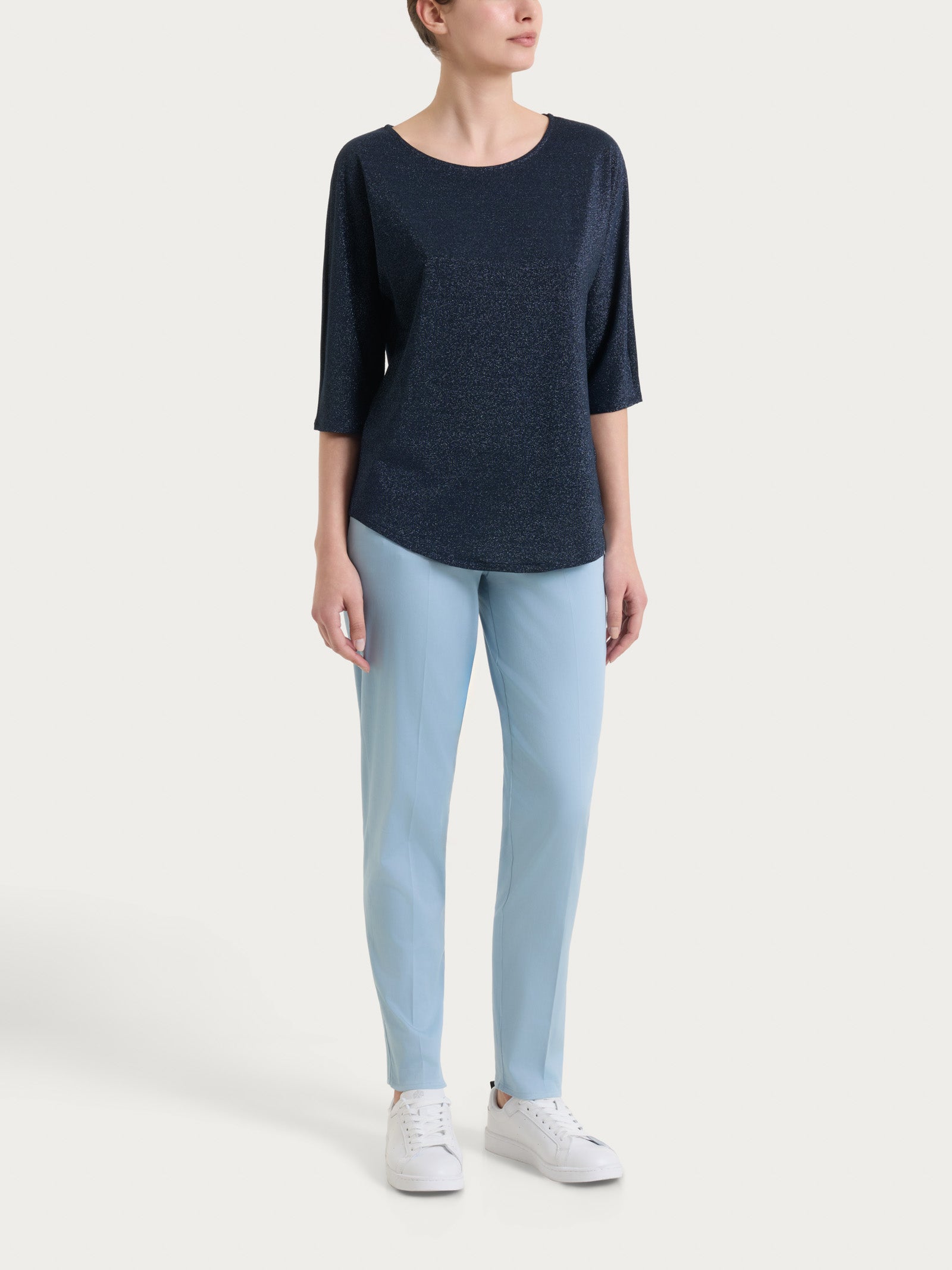 Ragno Summer Light Maglietta kimono righe bleu