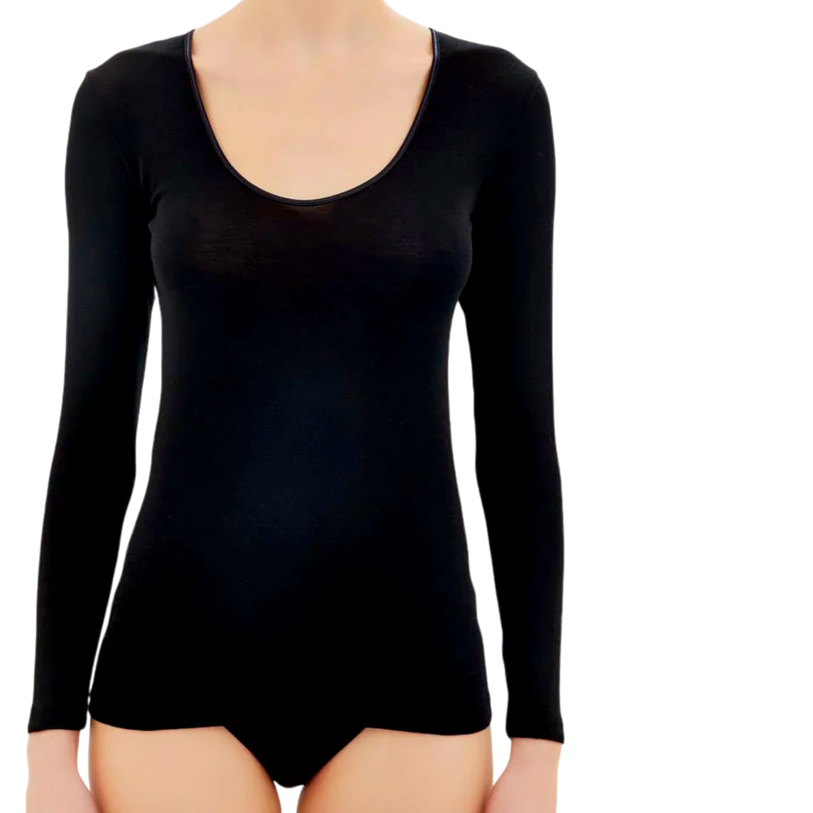 Lady C Maglia Misto Lana Manica Lunga maglia collo tondo