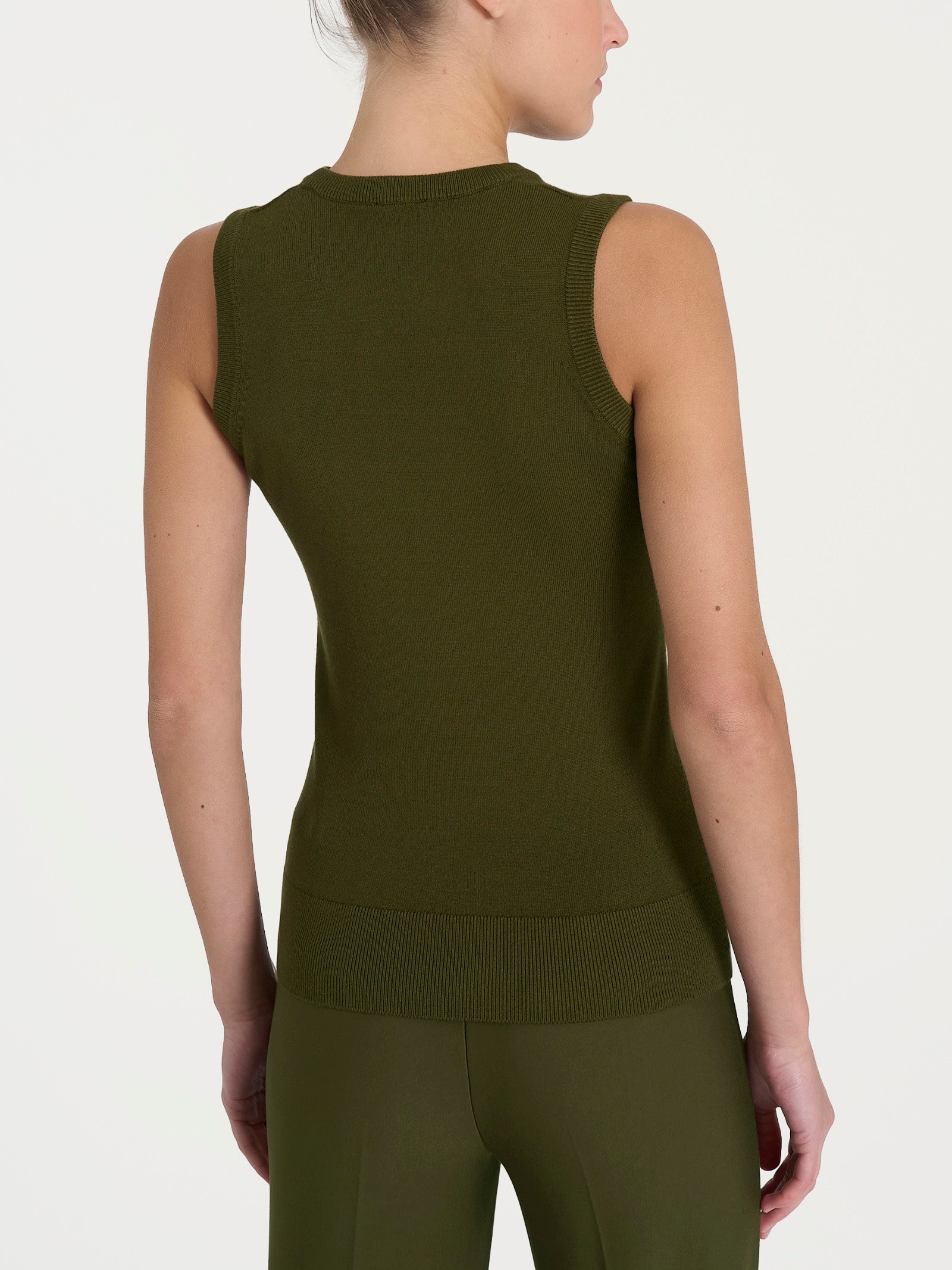 Ragno Four Seasons maglia smanicata Dark Olive in viscosa