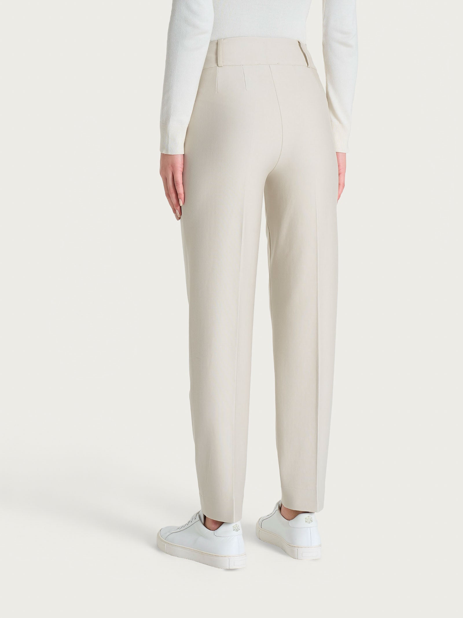 Ragno Compact Pantalone Carota Tasche Pinces Champignon viscosa stretch