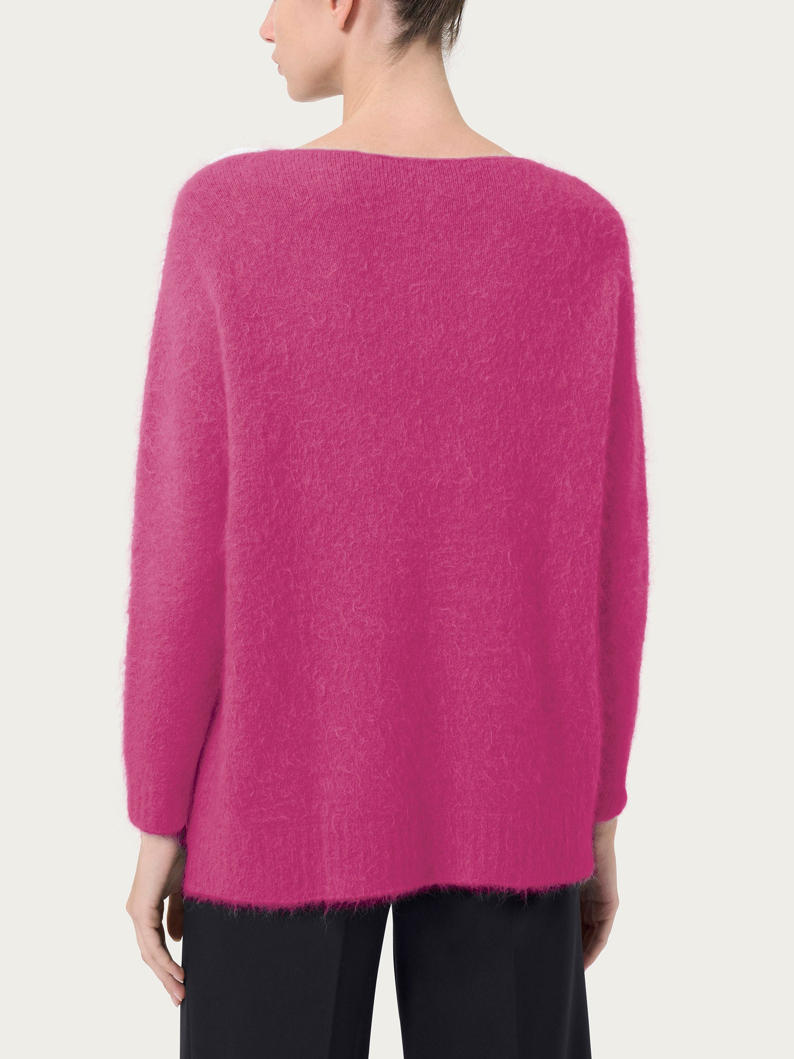Ragno Alpaca maglia barchetta viola morbida
