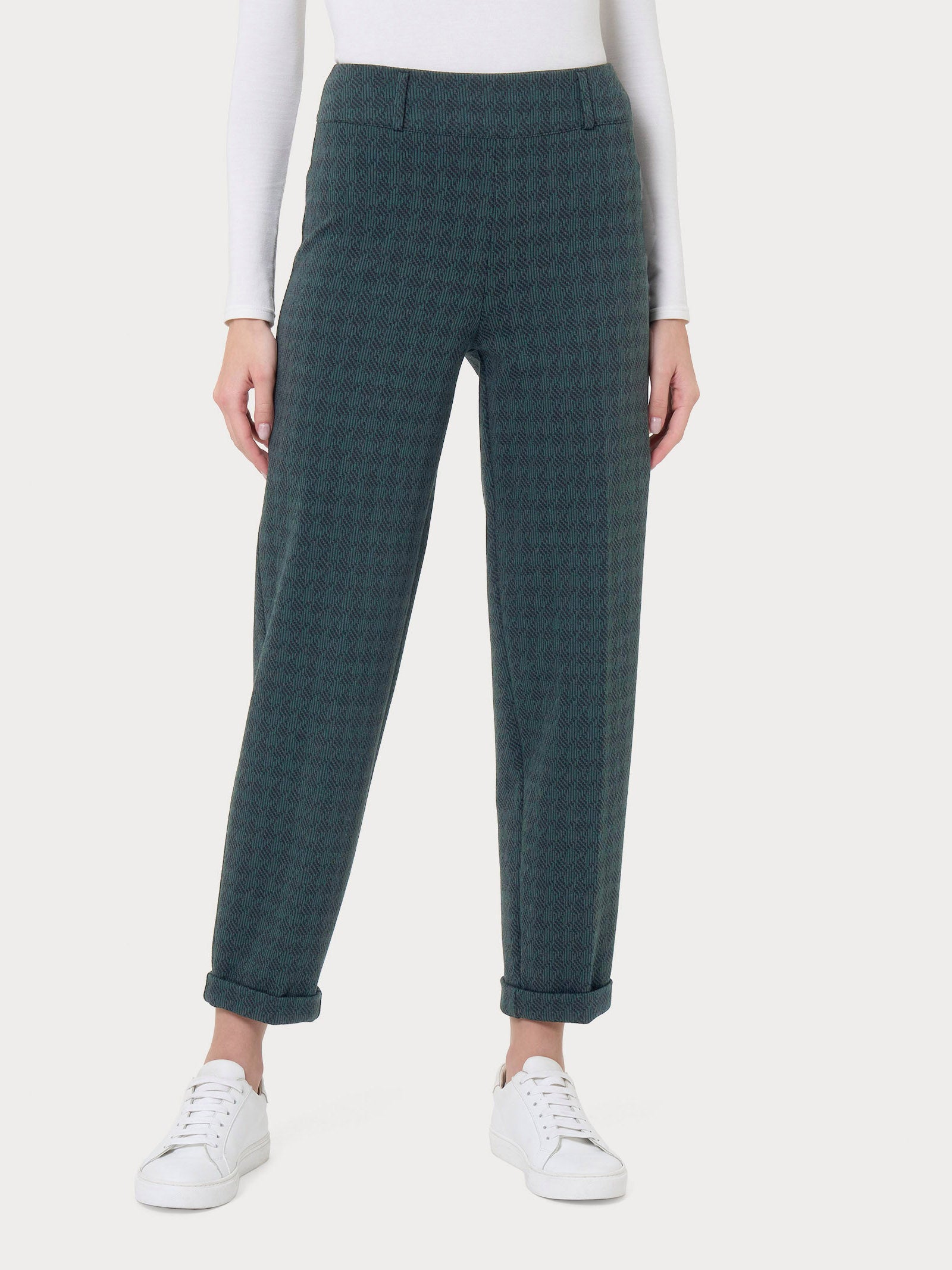 Ragno Eco Jacquard Pantalone Carrot Tapered Rain Forest fantasia