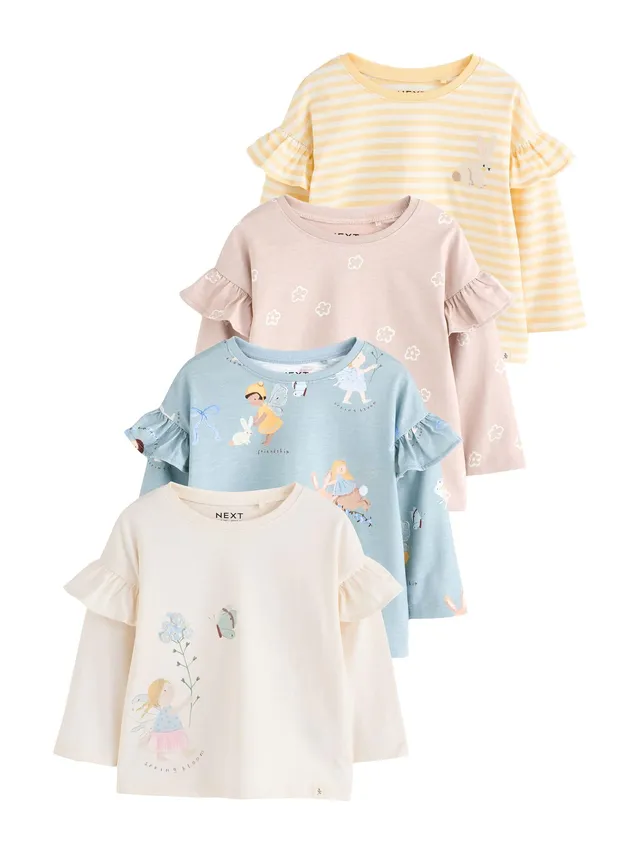 Next t-shirt bambina manica lunga 4 pezzi 68-74 cotone