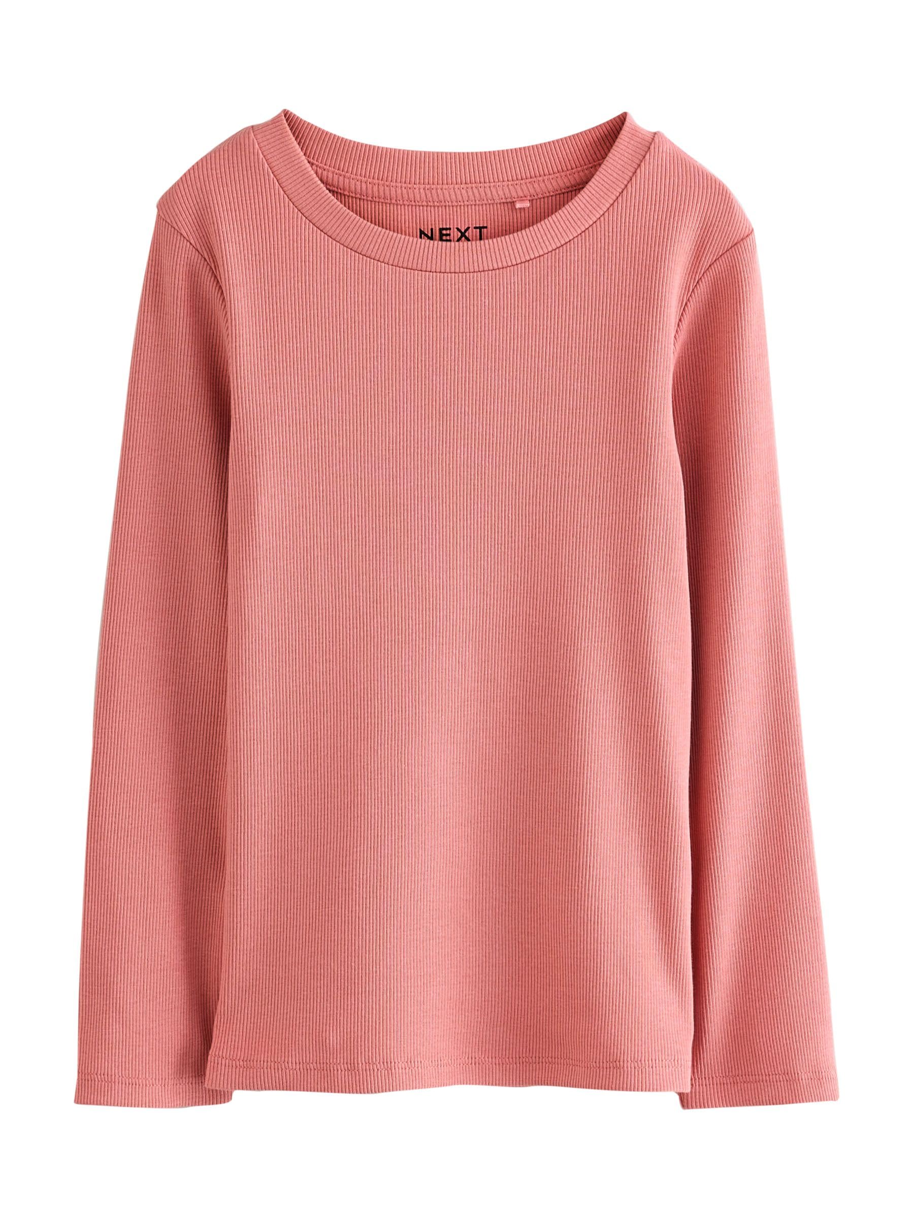 Next 3 top bambina coste maniche lunghe 3 anni nero rosa