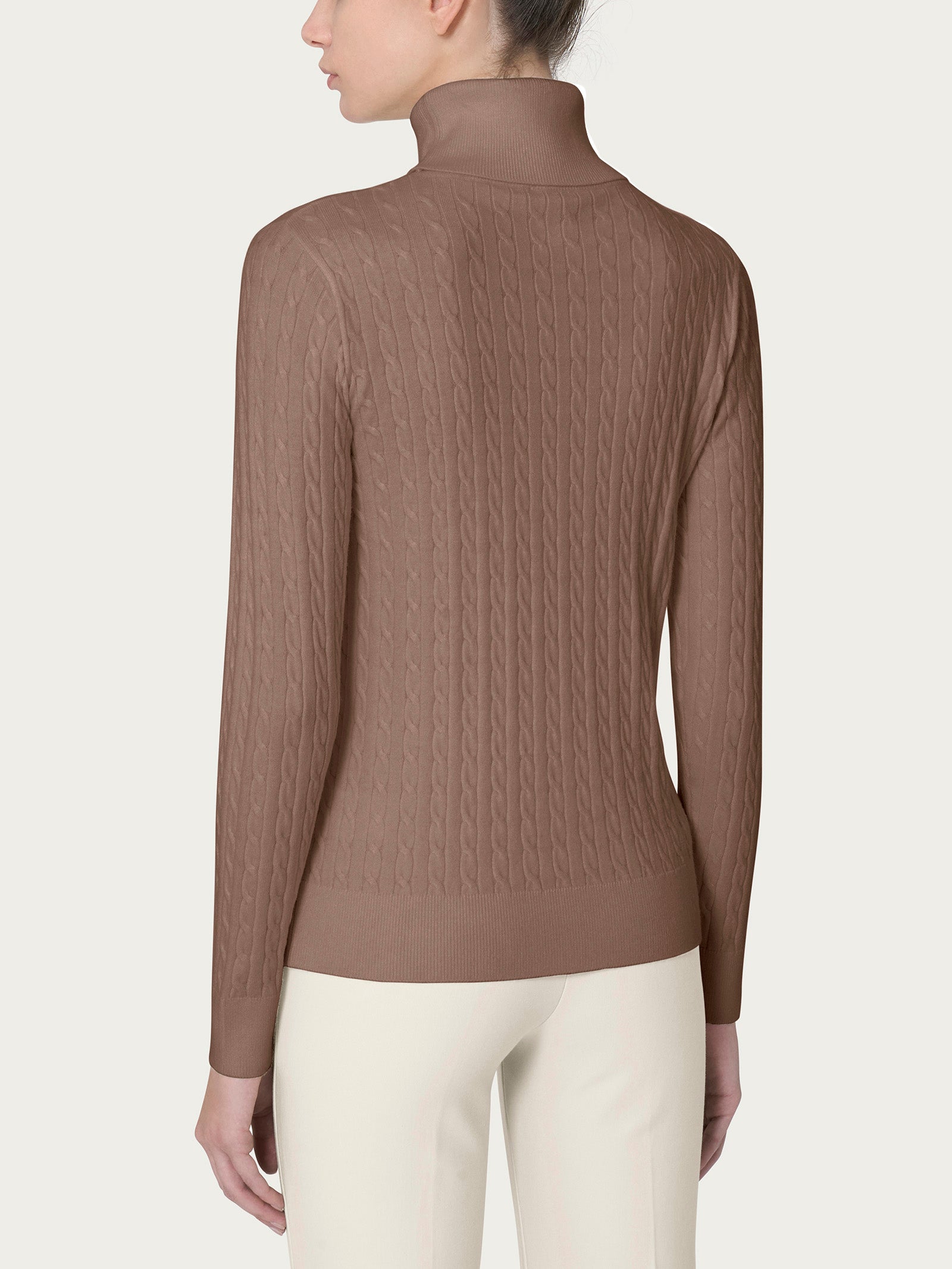 Ragno Super Soft Dolcevita manica lunga marrone viscosa