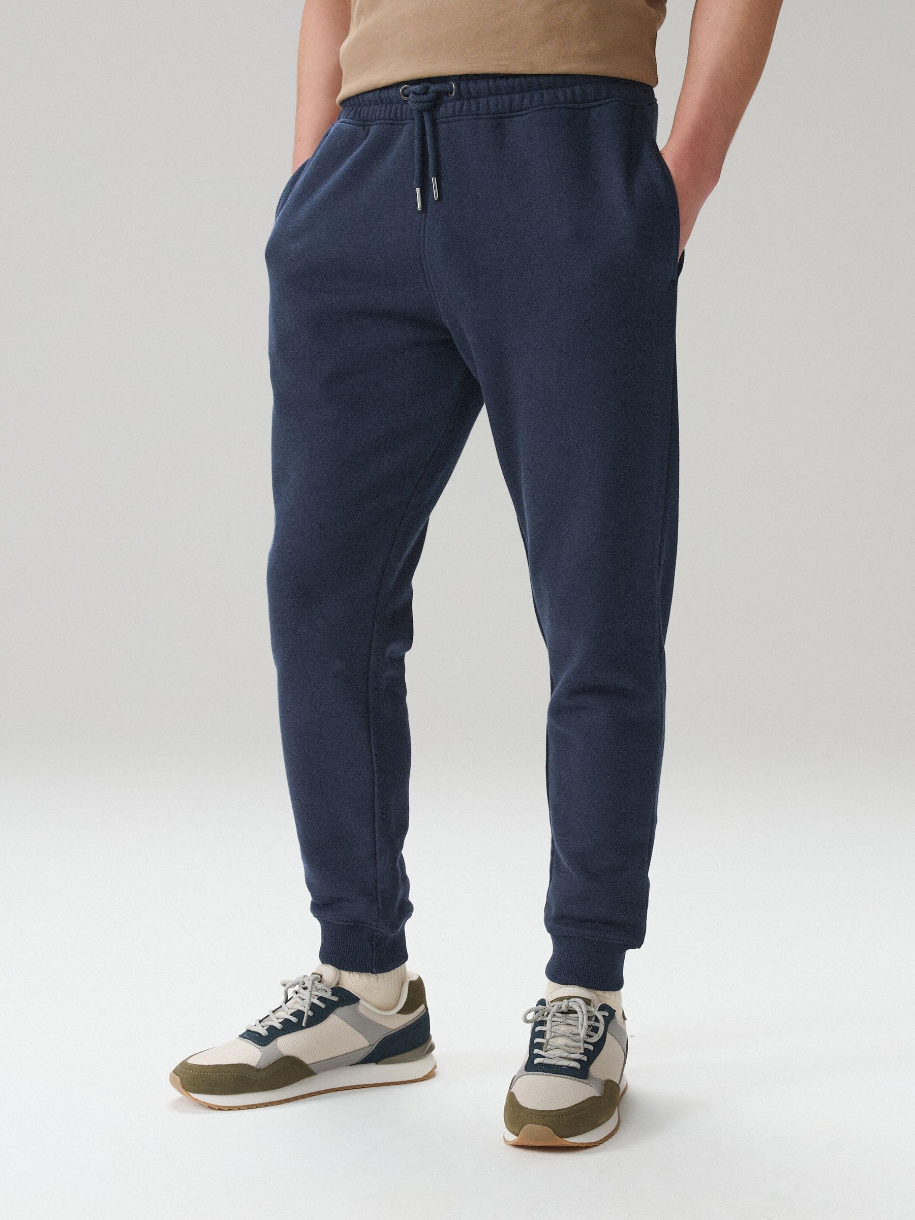 Next pantaloni jogging pesanti spazzolati blu navy attillati
