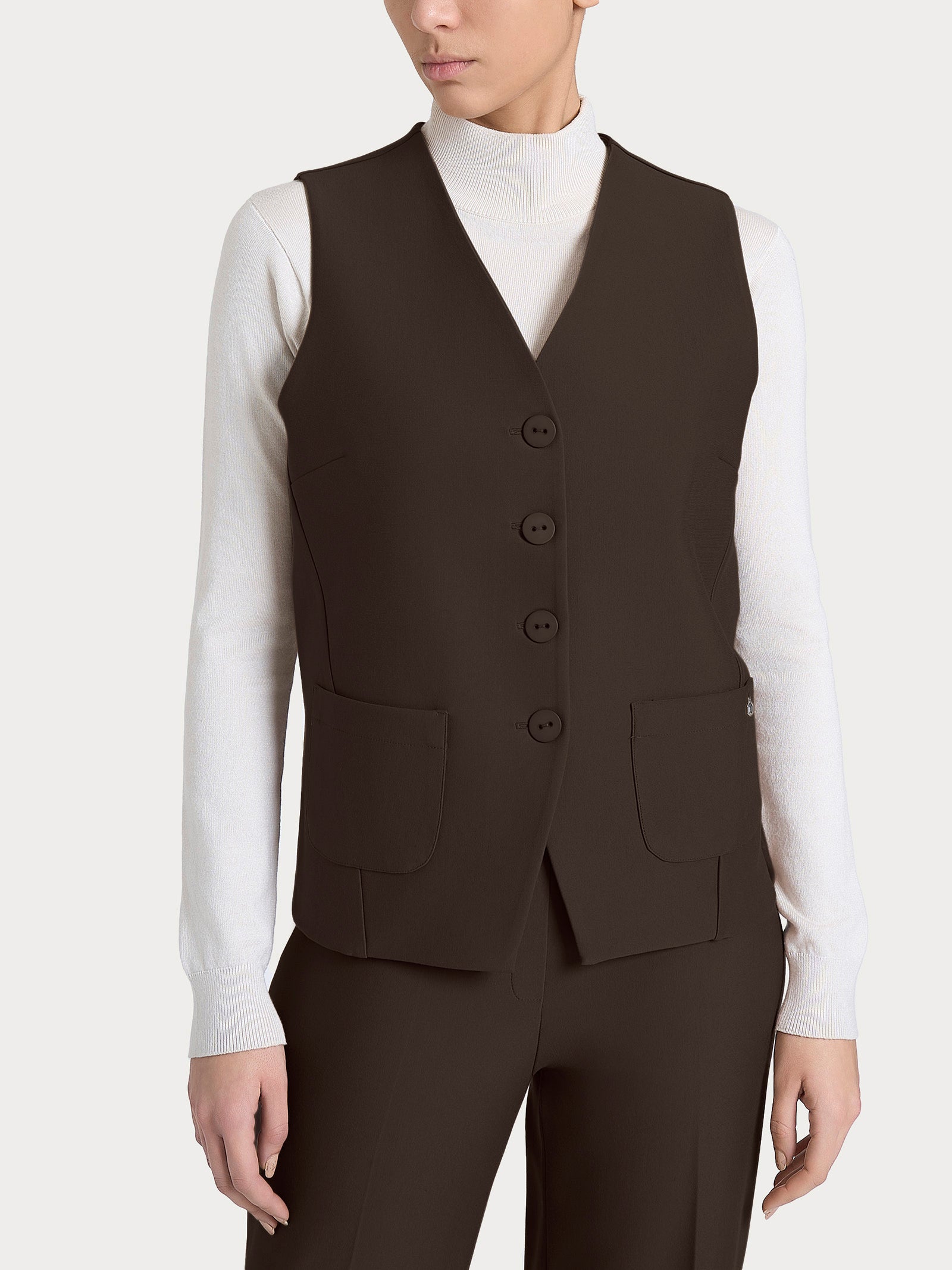 Ragno Compact gilet 4 bottoni Chocolate Torte elasticizzato