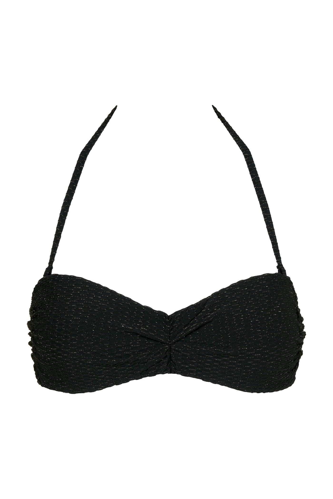 Goldenpoint Lamé Fascia Top Bikini Tinta Unita con Lurex