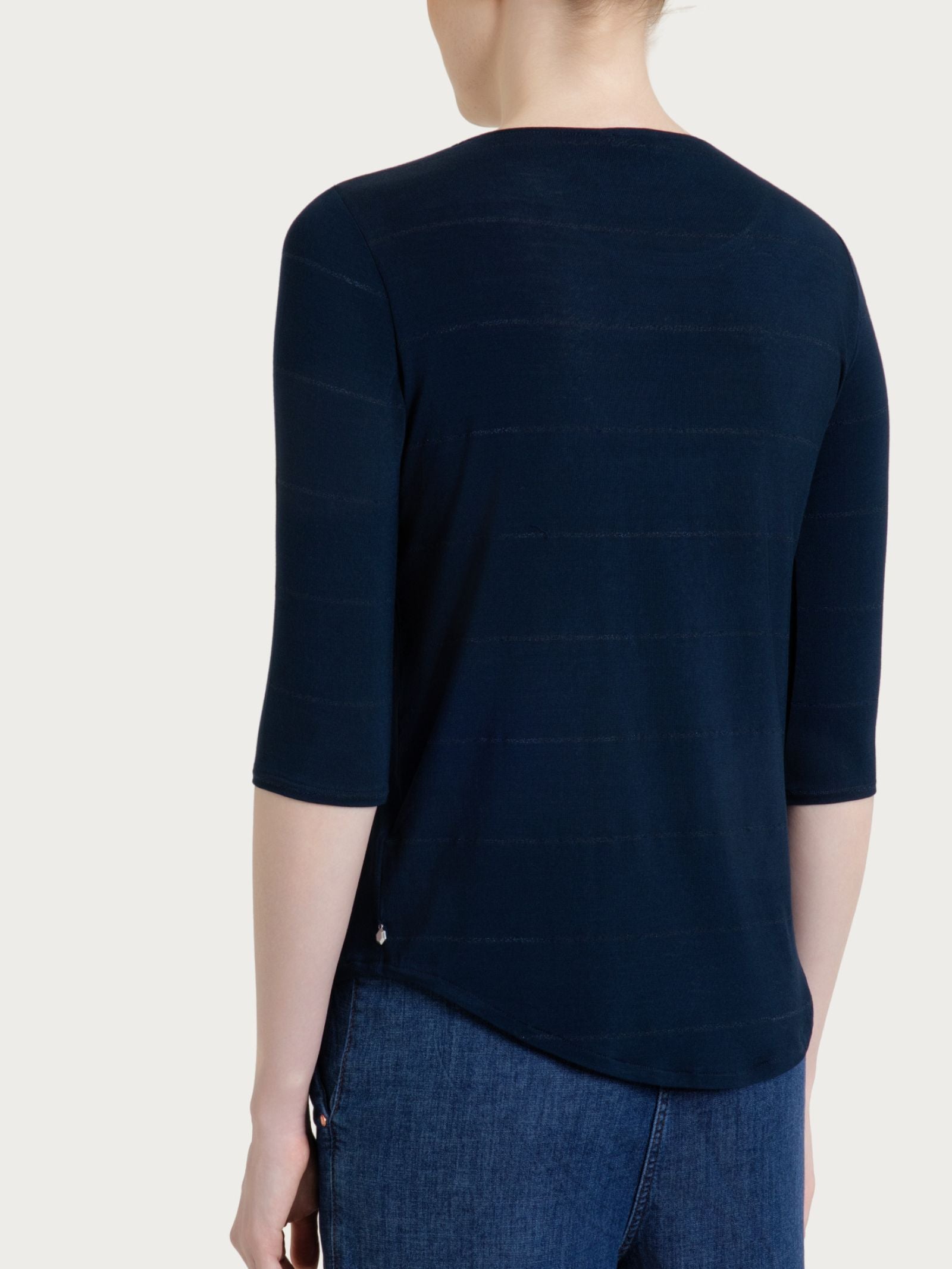Ragno Summer Light maglietta girocollo Bleu micro righe