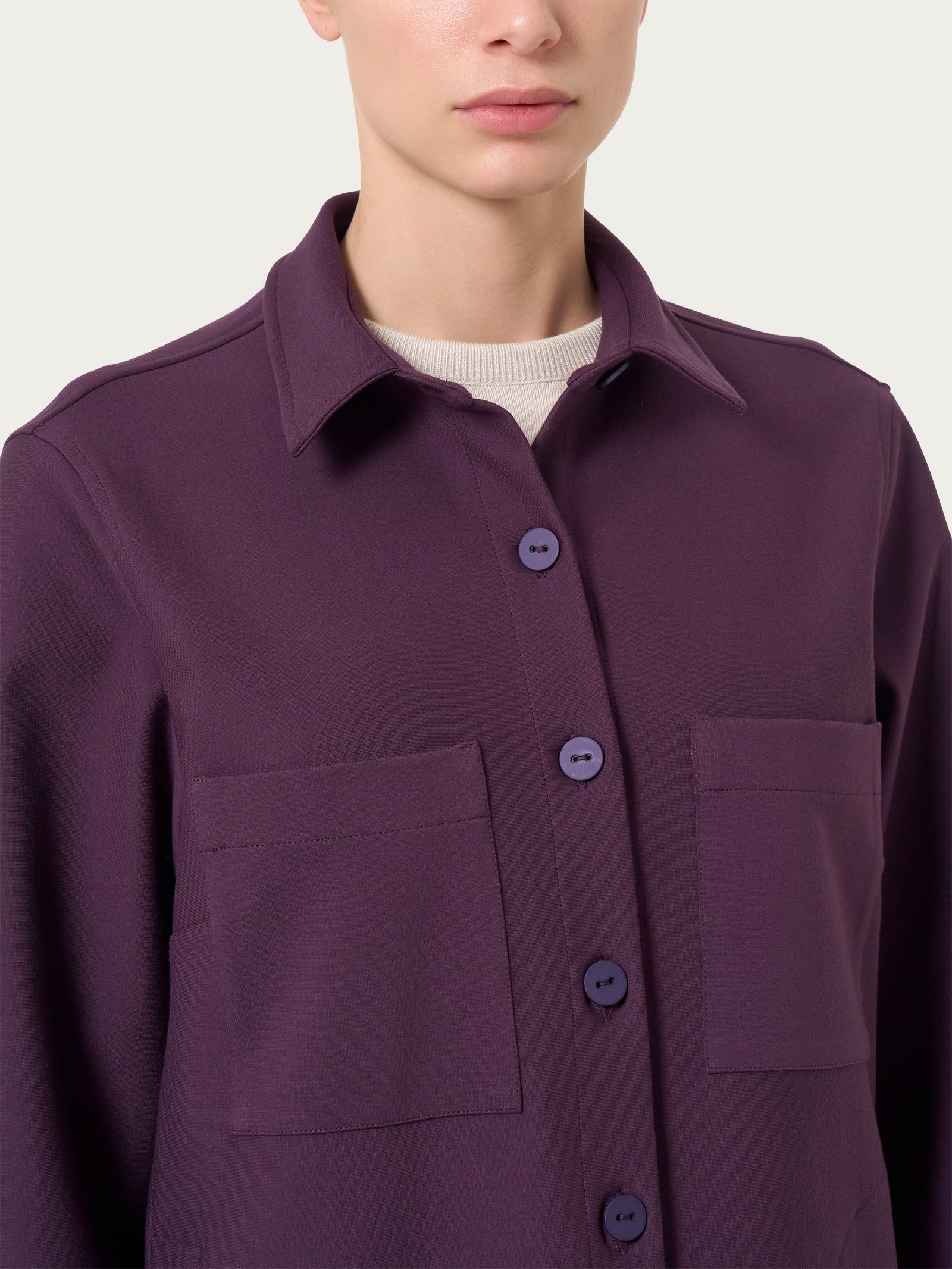 Ragno Compact Shacket Plum Perfect giacca leggera