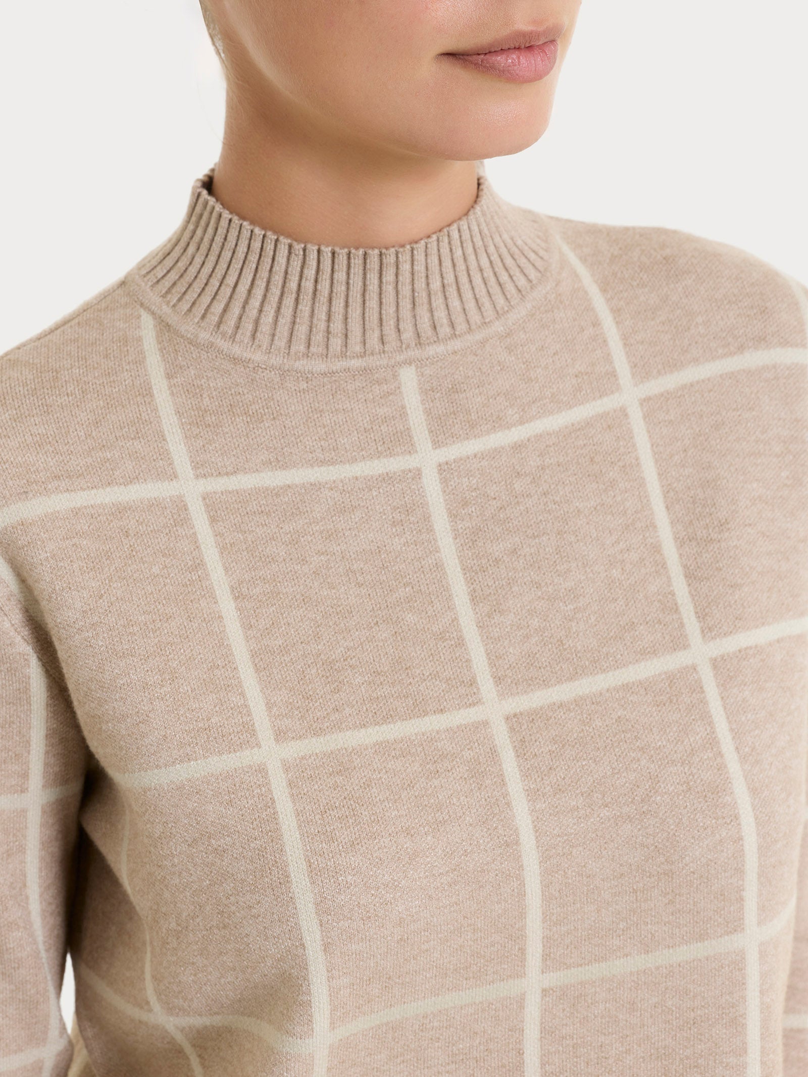 Ragno Super Soft Maglia Lupetto Check Cammello Mel.
