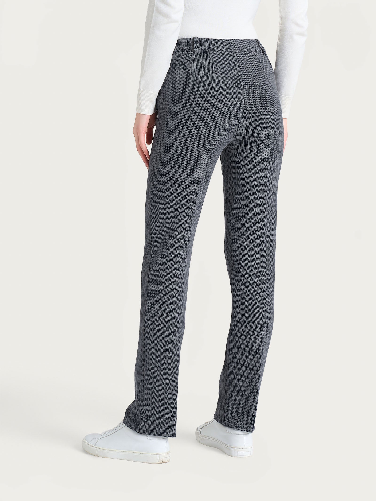 Ragno Eco Jacquard Pantalone Dritto Ardesia Spina Pesce