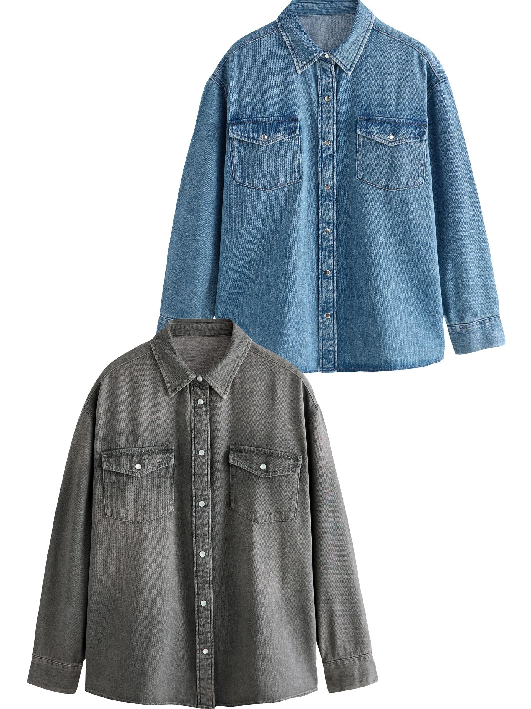 Next The Set Camicie Jeans Donna 2 Pezzi Cotone