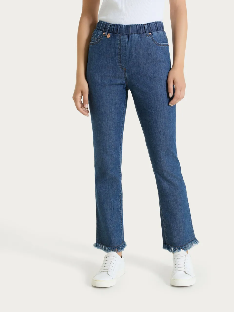Ragno Super Denim jeans dritti sfrangiati light denim blu