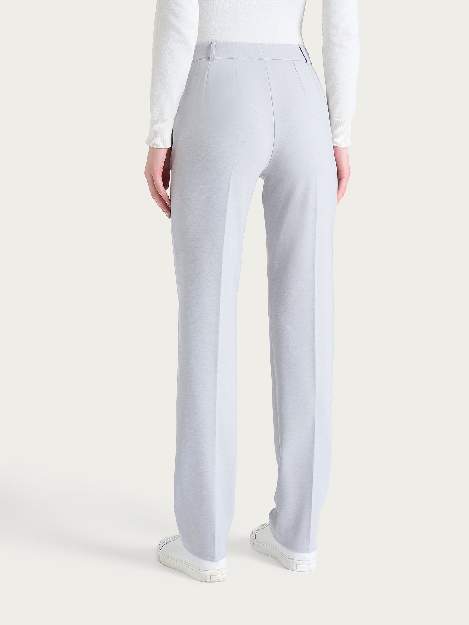 Ragno Cashmere Compact Pantalone dritto Ghiaia Mel.