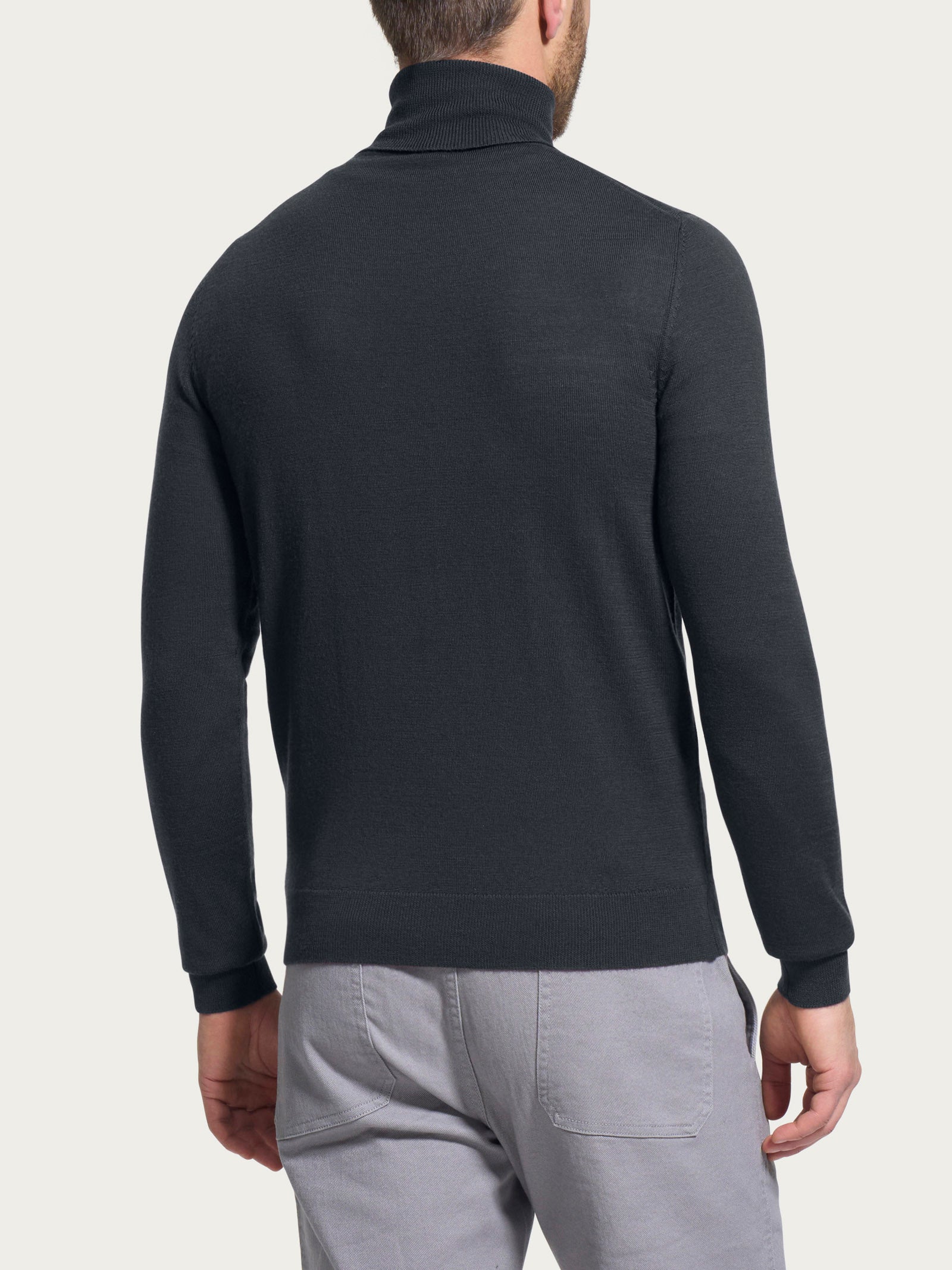 Ragno Merino Soft Dolcevita Uomo Lana Grigio