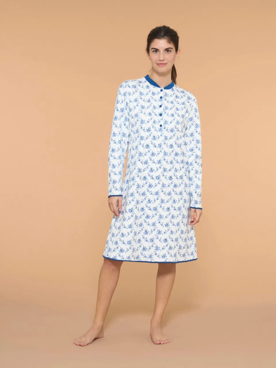 Ragno camicia notte serafino interlock cotone Set Sail