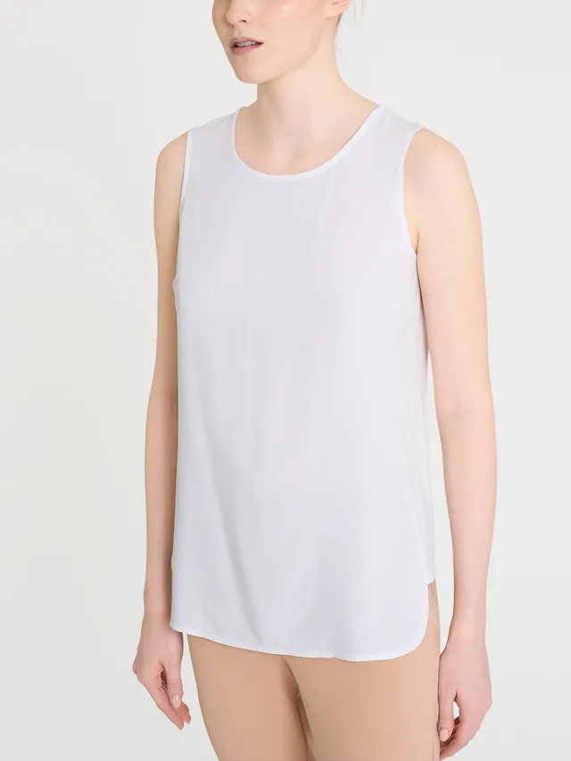 Ragno Misto Viscosa top donna bianco spalla larga regular