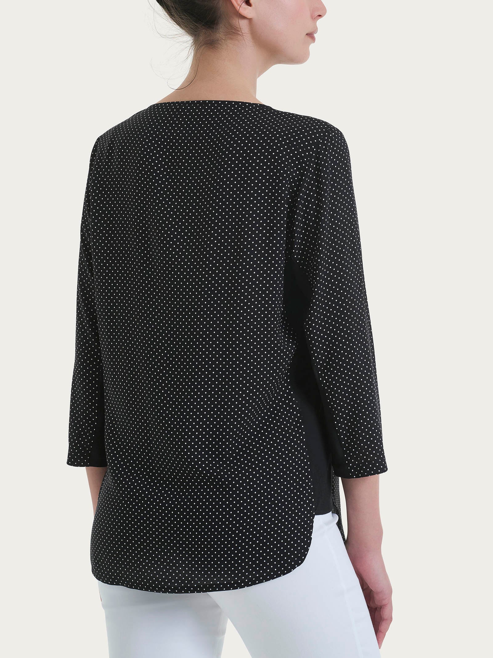 Ragno Maglia girocollo dots Fant.Black viscosa