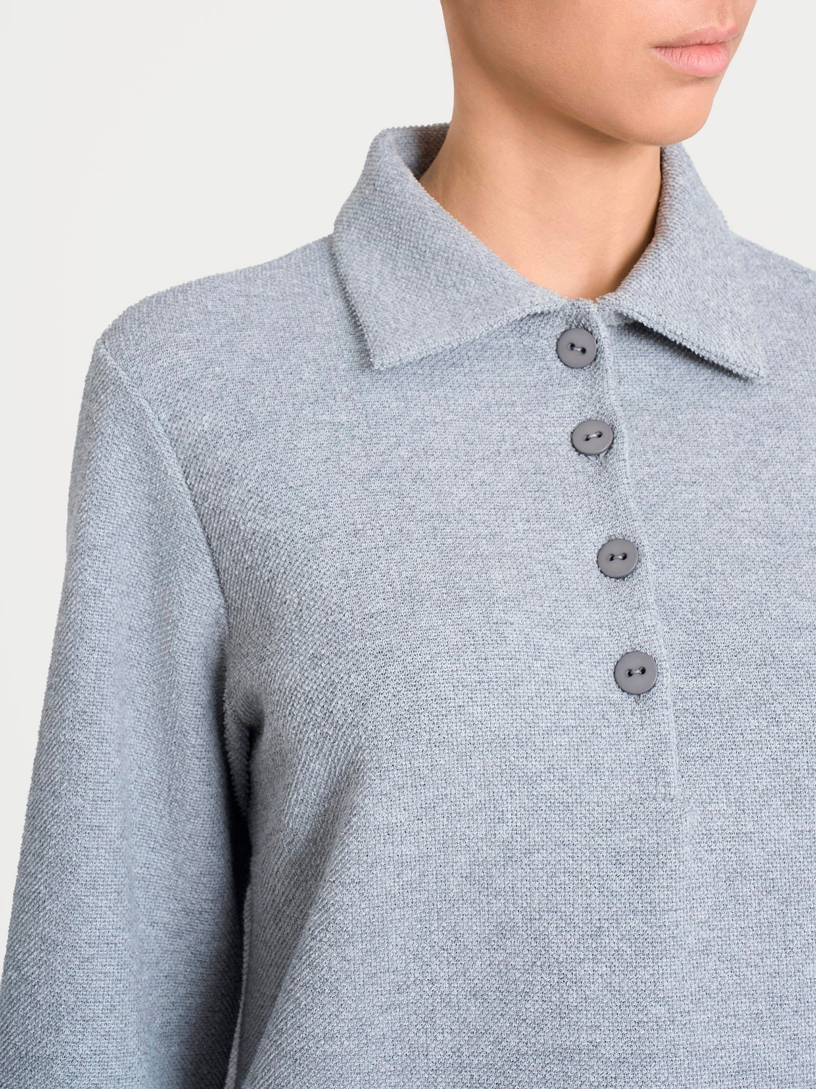 Ragno Comfort Polo Donna Grigio Melange Japanese Fleece Calda