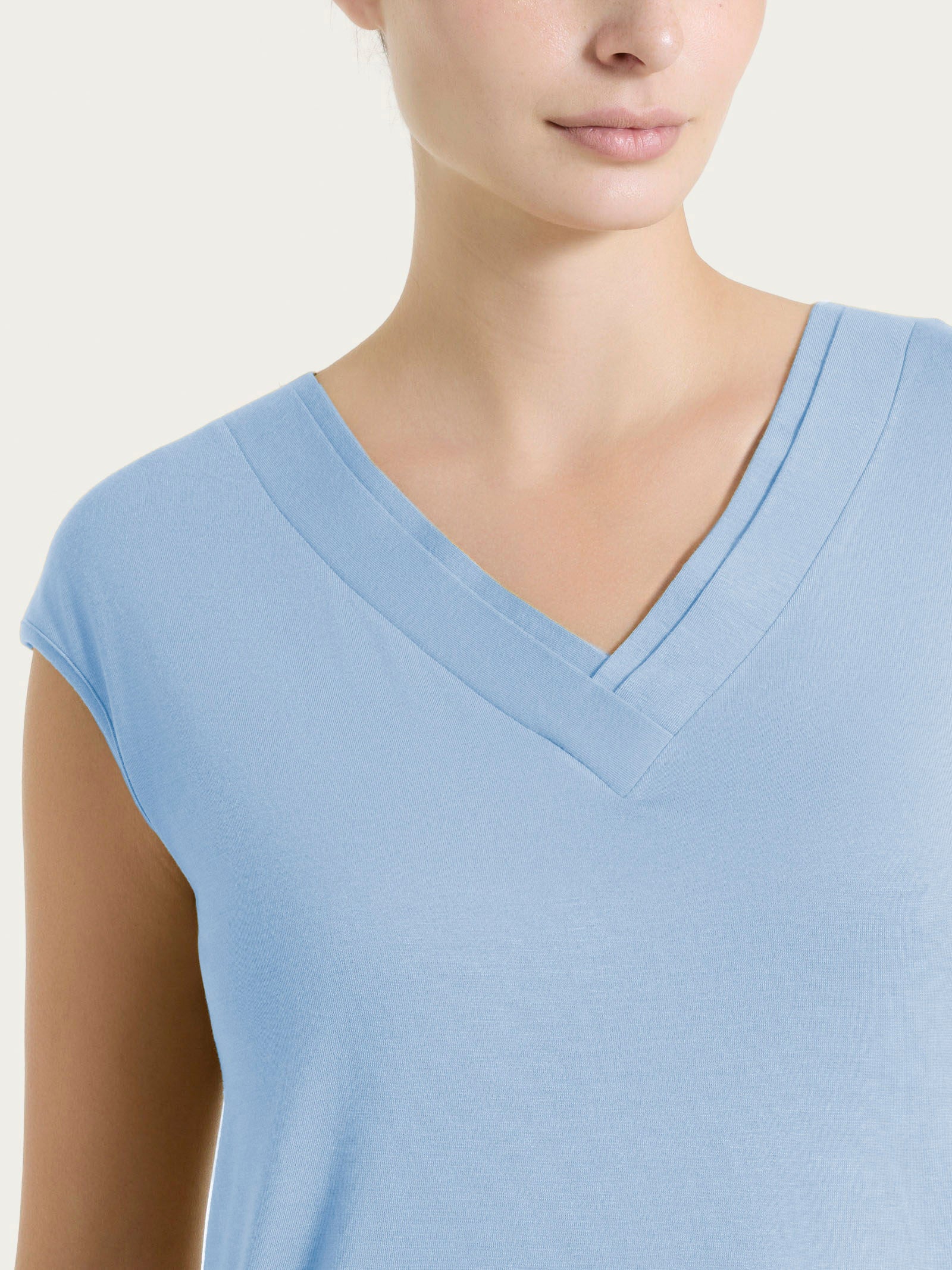 Ragno Viscosa Summer V incrociato maglietta Dusty Blue
