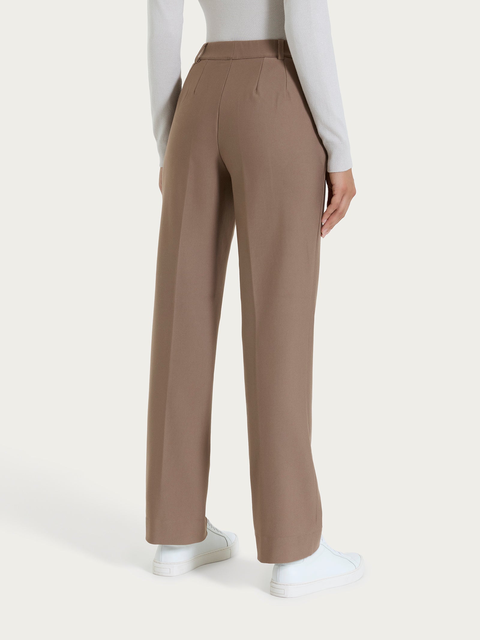 Ragno Compact The Wide Leg pantalone Pine Bark con tasche