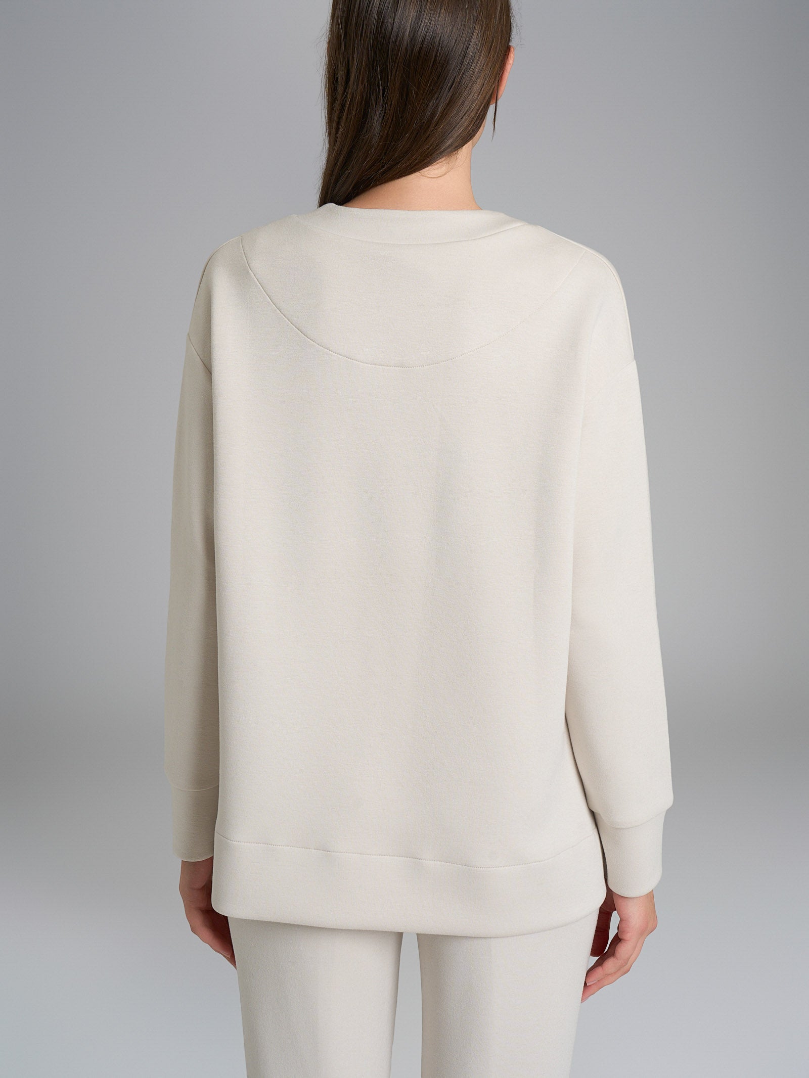 Ragno Scuba Felpa felpa girocollo beige Champignon manica lunga