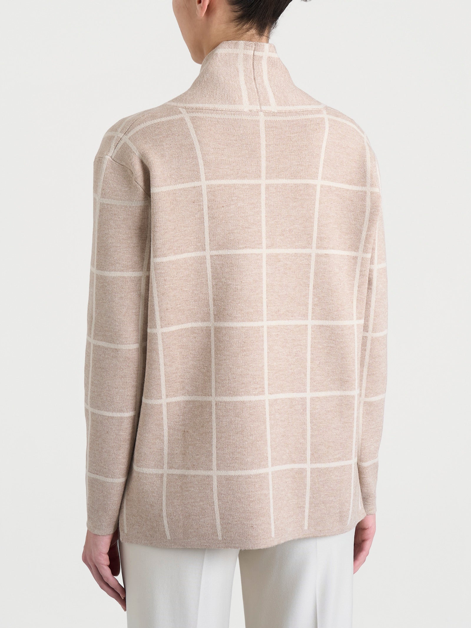 Ragno Super Soft Cardigan Aperto Check Cammello Melange