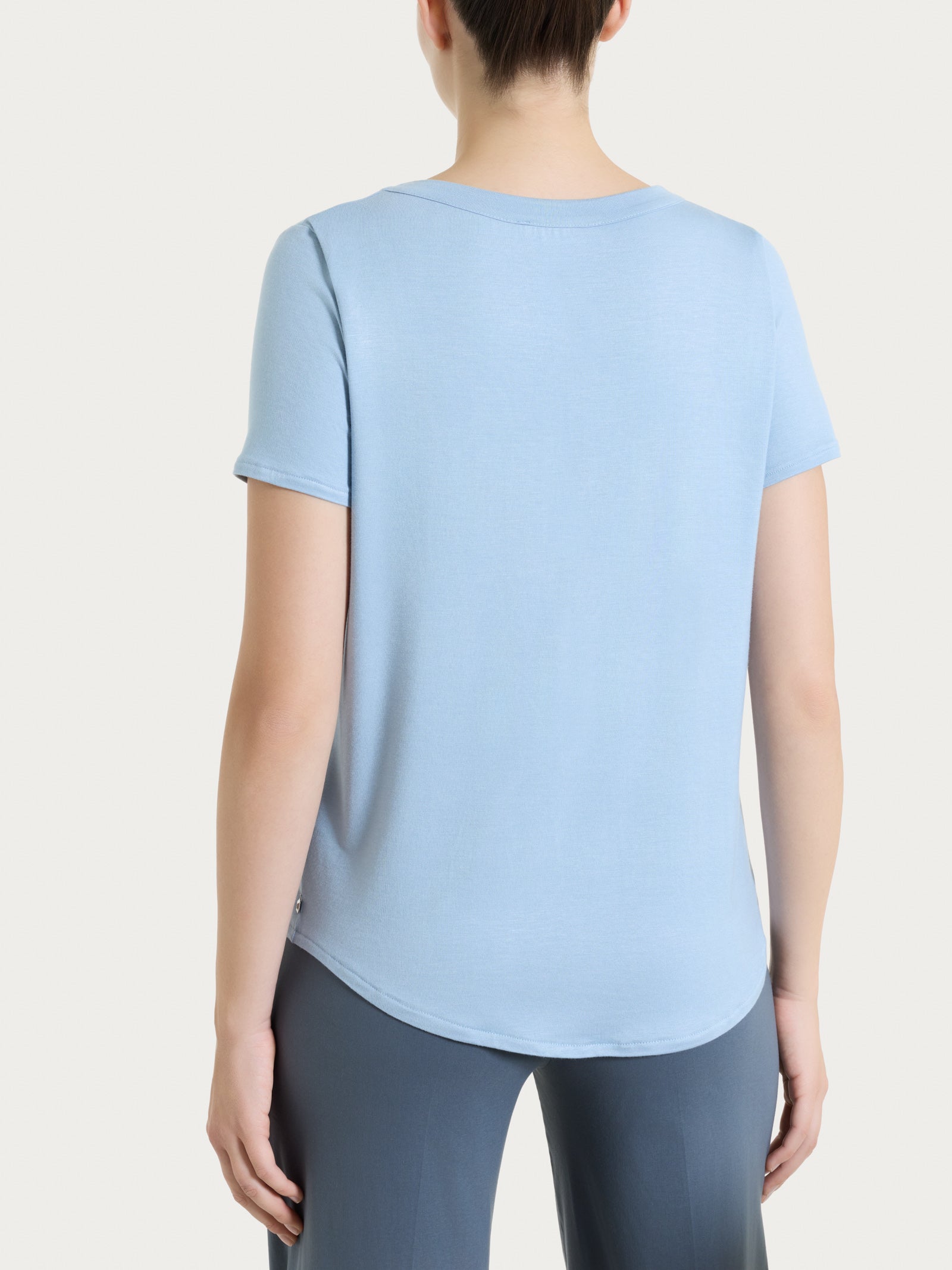 Ragno Viscosa Summer Maglietta Manica Corta Azzurra