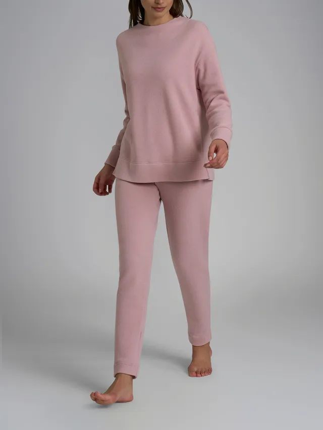 Ragno Cotton Eco Pile pigiama lungo Zephyr rosa caldo