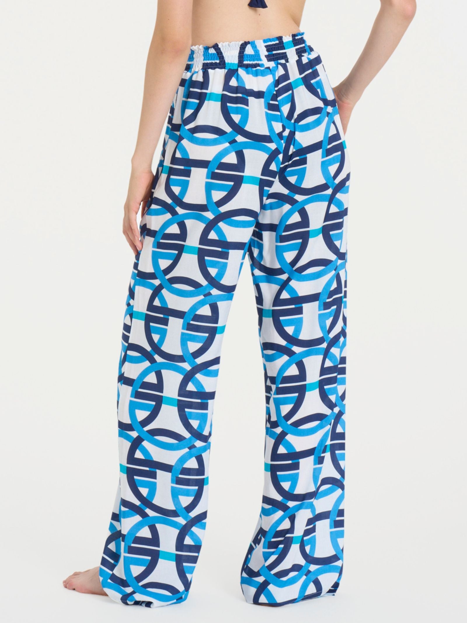 Ragno EcoSeta Pantalone Ampio Fantasia Bianco viscosa