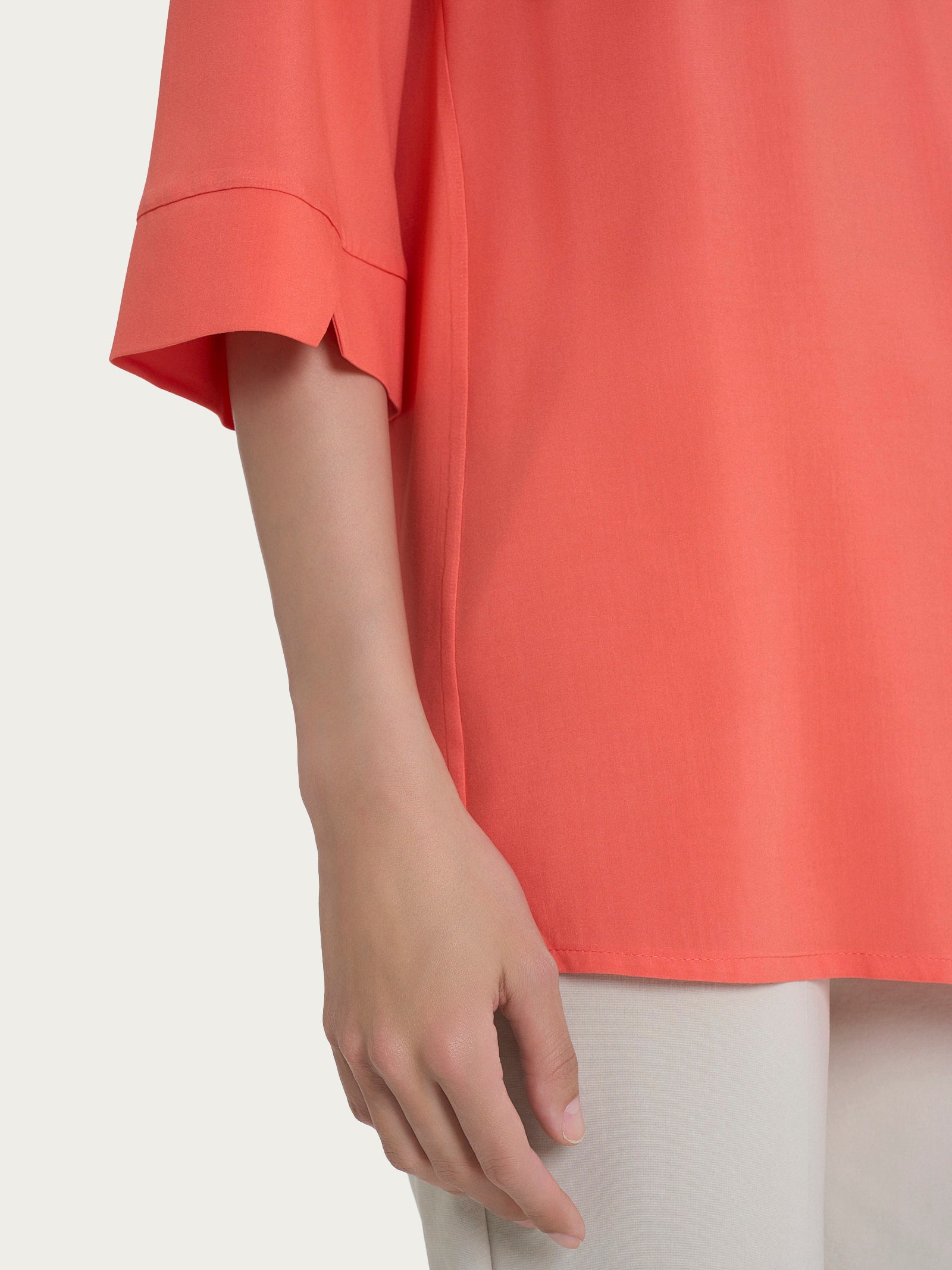 Ragno Ecoseta blusa scollo a V rosa manica 3/4
