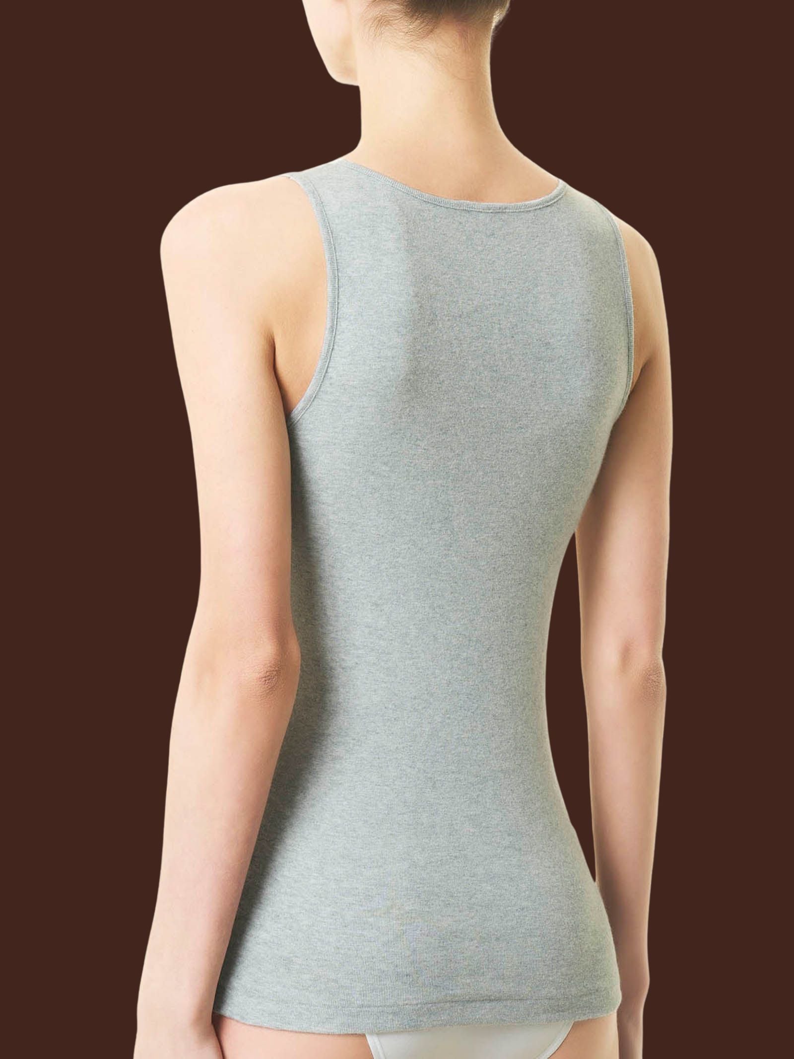 Ragno Thermo Cotton canottiera spalla larga argento caldo cotone