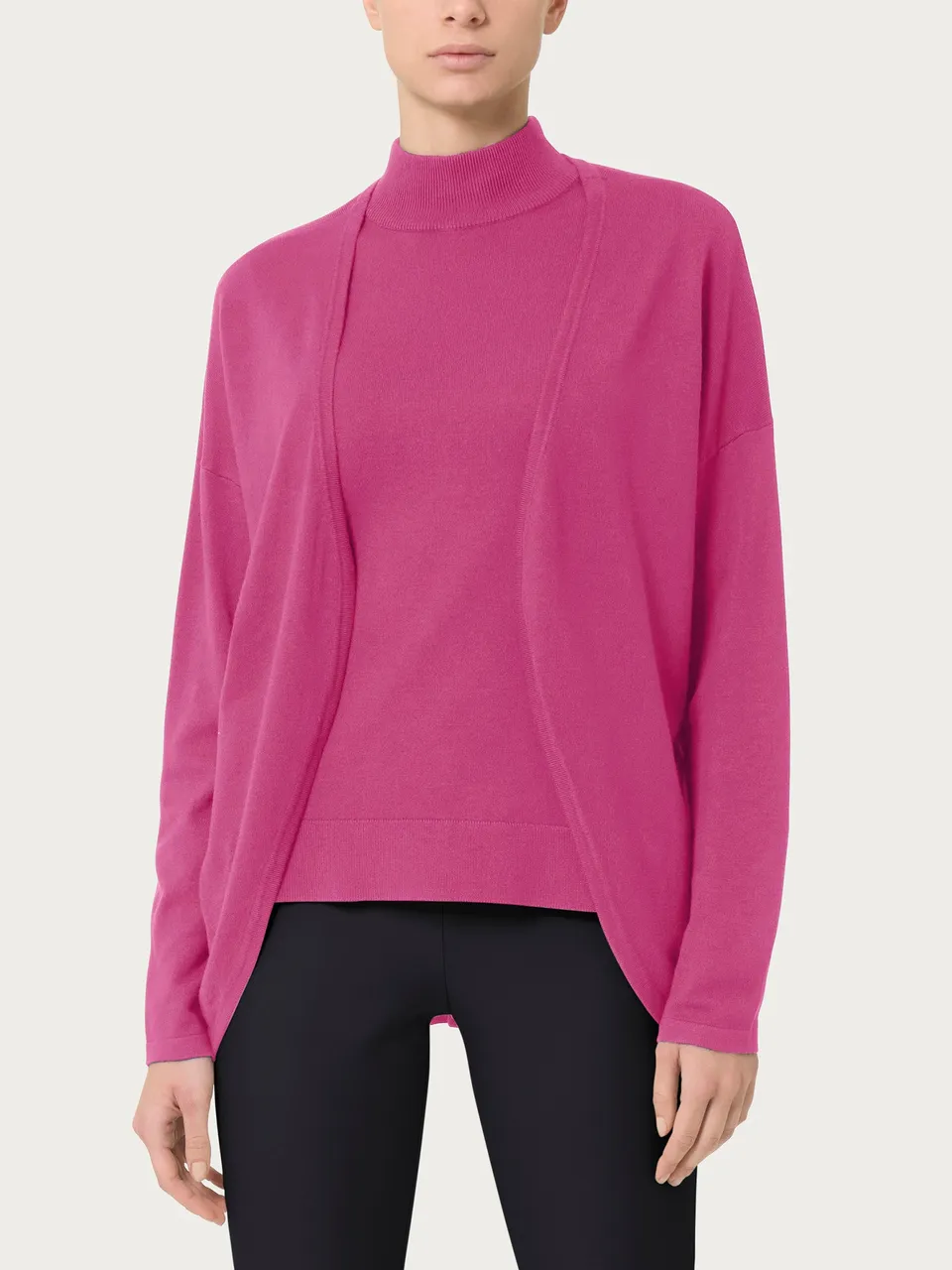 Ragno Four Seasons cardigan aperto Red Violet viscosa