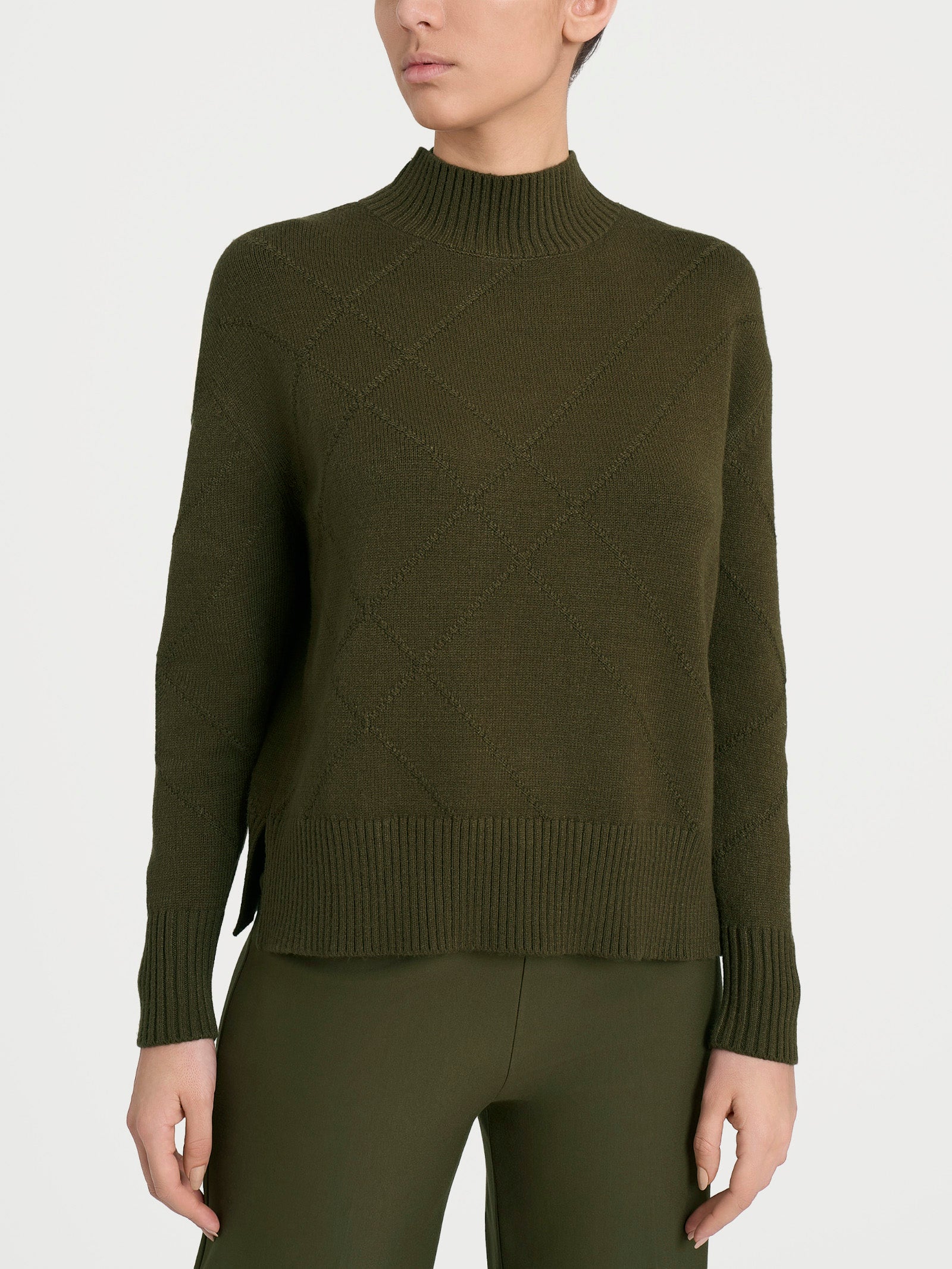 Ragno Super Soft Lupetto maglia check Dark Olive