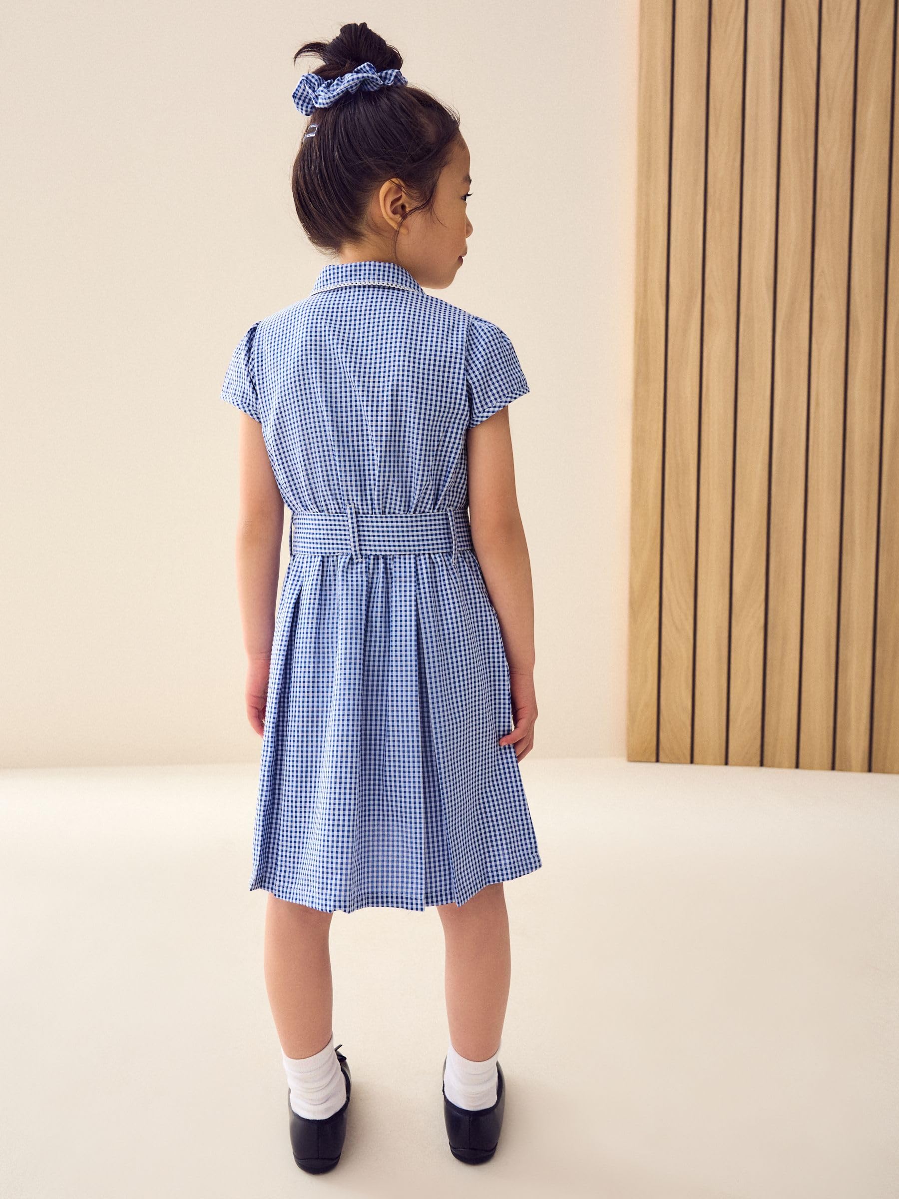 Next Abito Scuola Bambina con Cintura a Quadri