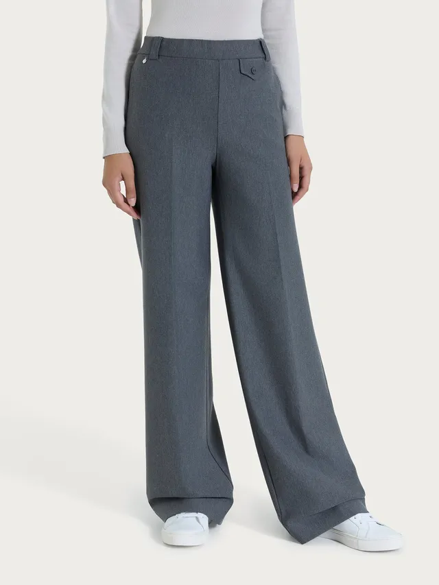 Ragno Compact The Wide Leg Pantalone Ardesia palazzo