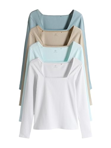 Geo Next THE SET Top Coste Scollo Squadrato Donna 4 Pezzi S