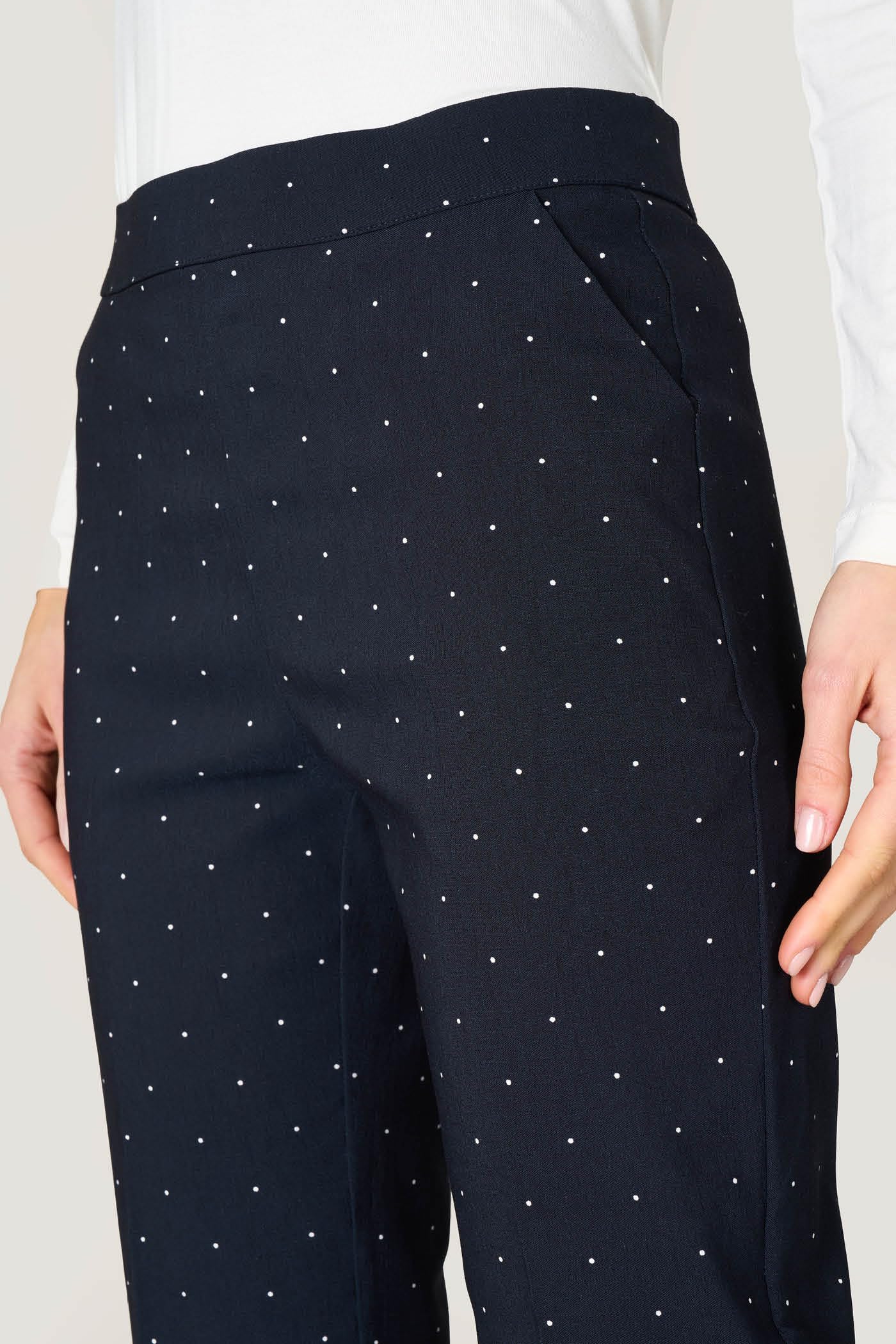 Goldenpoint Straight Leggings Micro Pois Vita Elasticata