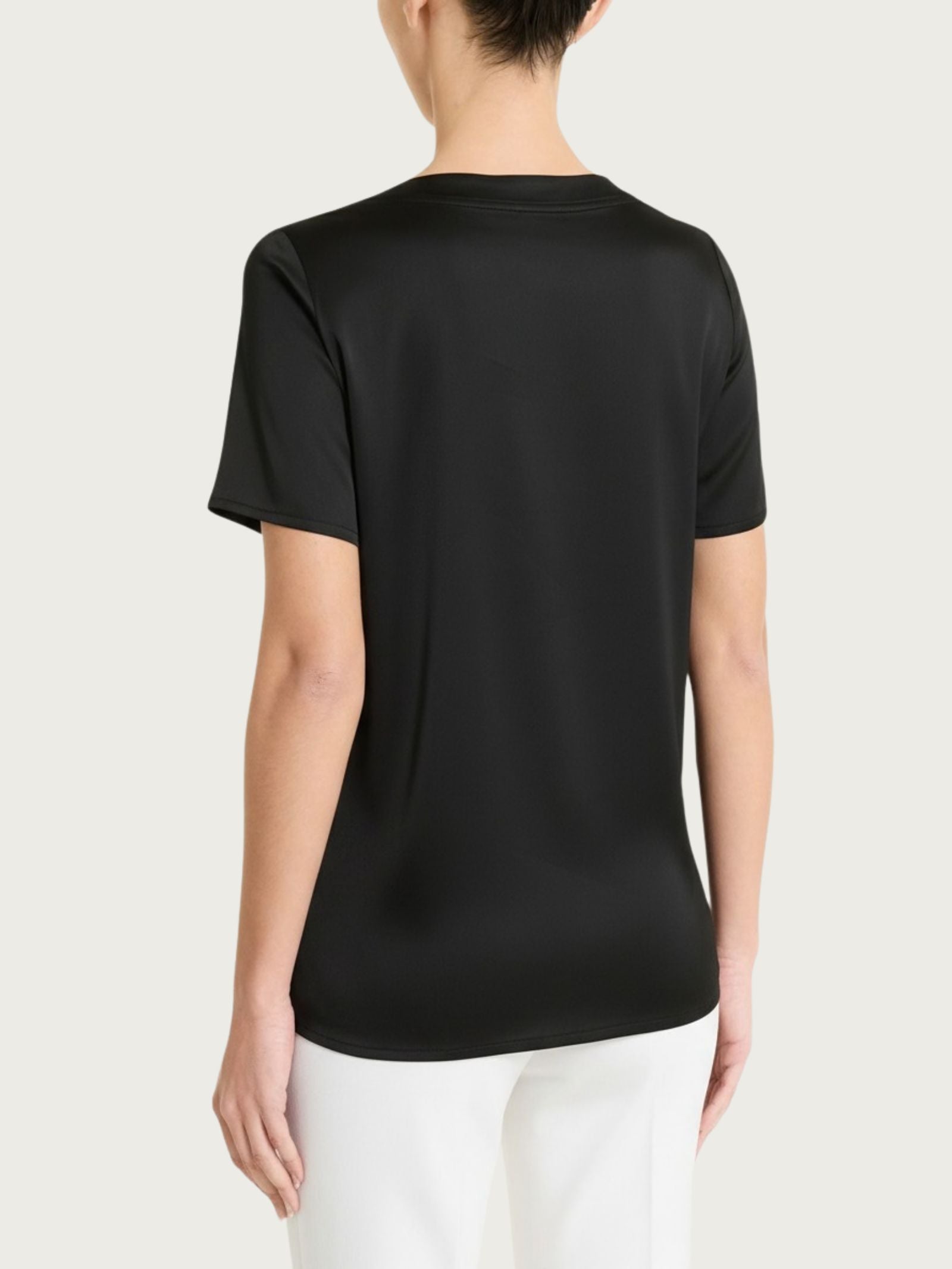 Ragno Stretch Satin maglietta manica corta Nero