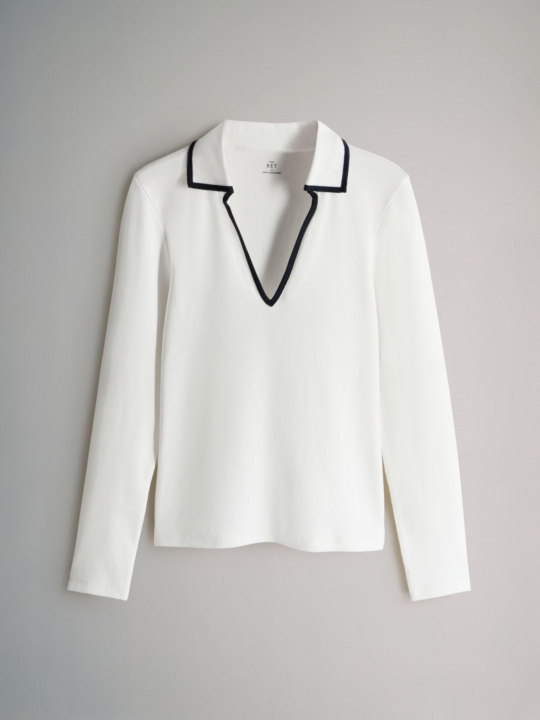 Geo Next The Set maglia coste 3 pezzi collo contrasto