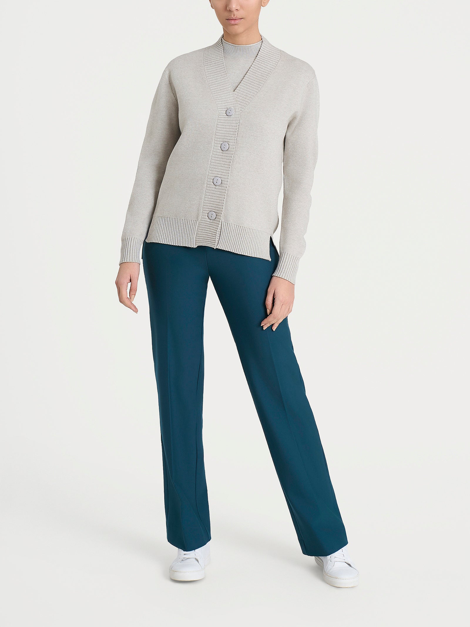 Ragno Super Soft Cardigan Asimmetrico Champignon